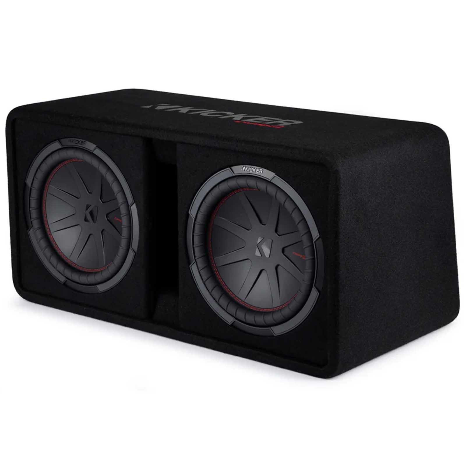 Kicker 48DCWR122 - 2000W Dual 12" CompR Loaded Car Sub Subwoofer Enclosure 2 Ohm