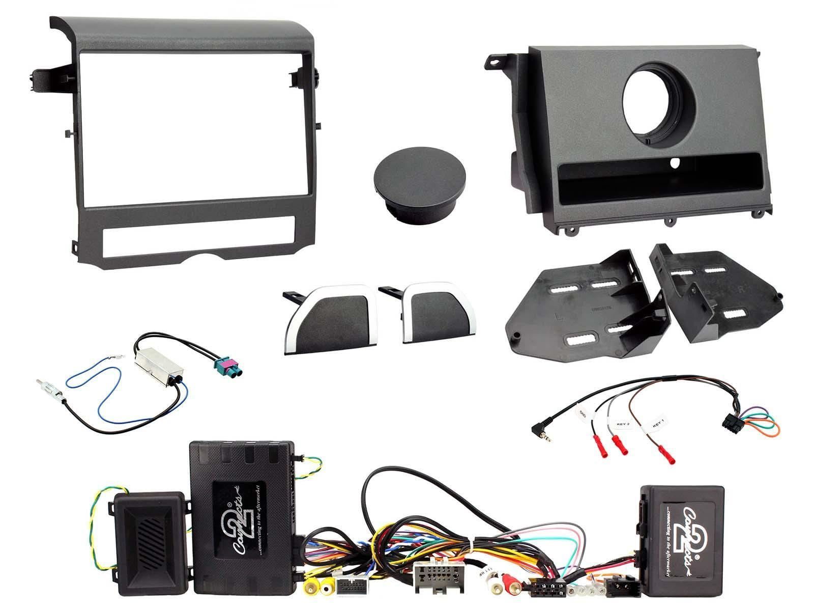 Connects2 CTKLR16 Double Din Steering Wheel ControlsFascia Panel|Aerial Adapter|Steering Wheel Controls Fitting Kit to fit Land Rover Discovery 2012-16