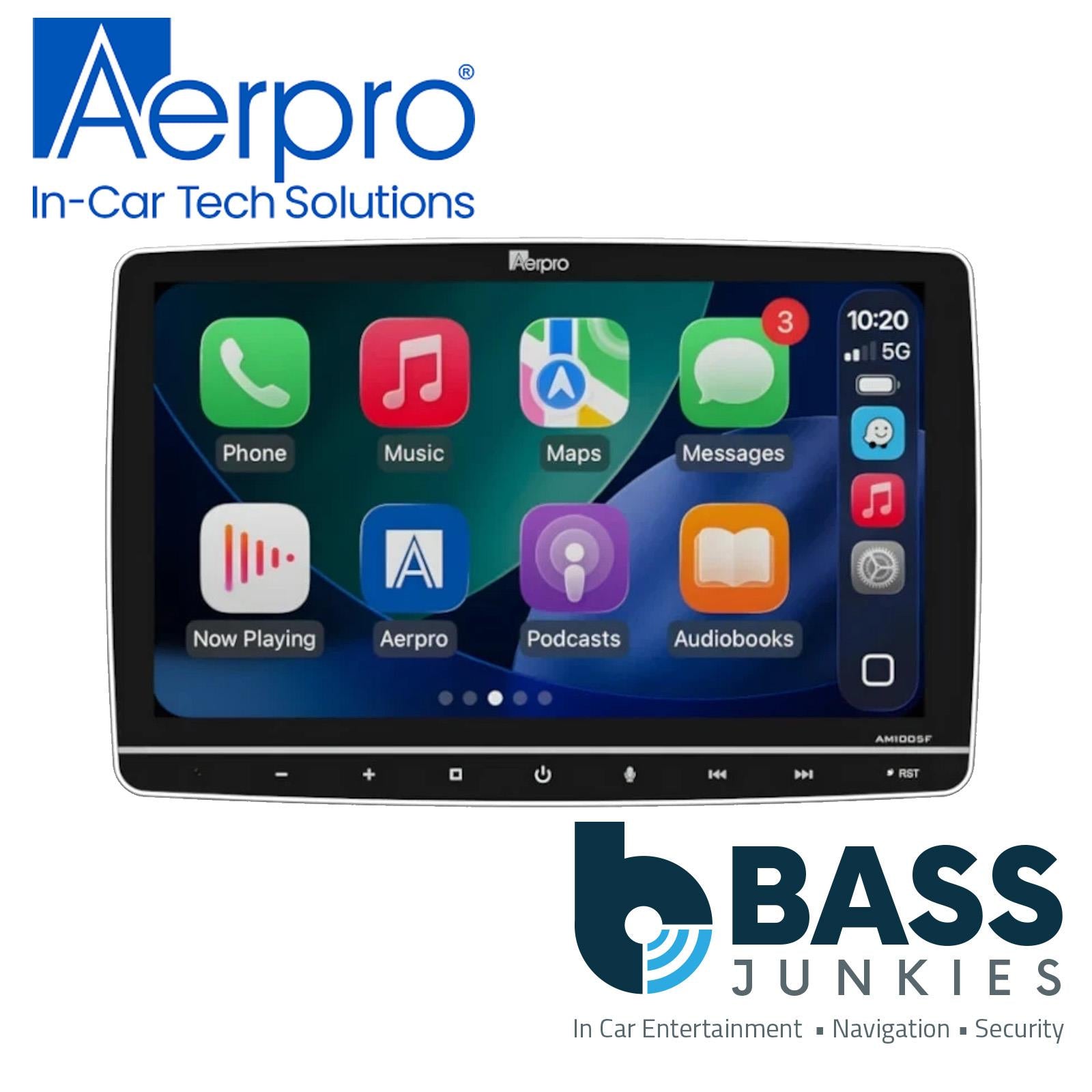 Aerpro AM1005F - 10.1" Single DIN Apple CarPlay Android Auto & Bluetooth Floating Car Stereo Screen