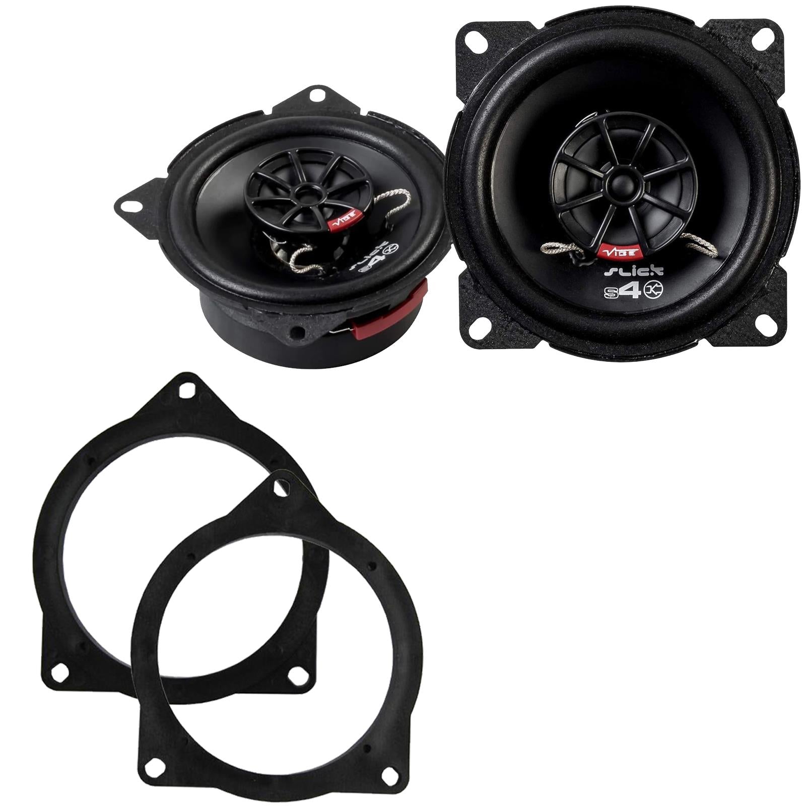 Vibe SLICK4 100mm/10cm/4" 2-Way Coaxial Car speakers (Per Pair Max 300|100 watts RMS) Fits BMW 3-Series 2011-19 | 4-Series 13-20 | 5-Series 03-10