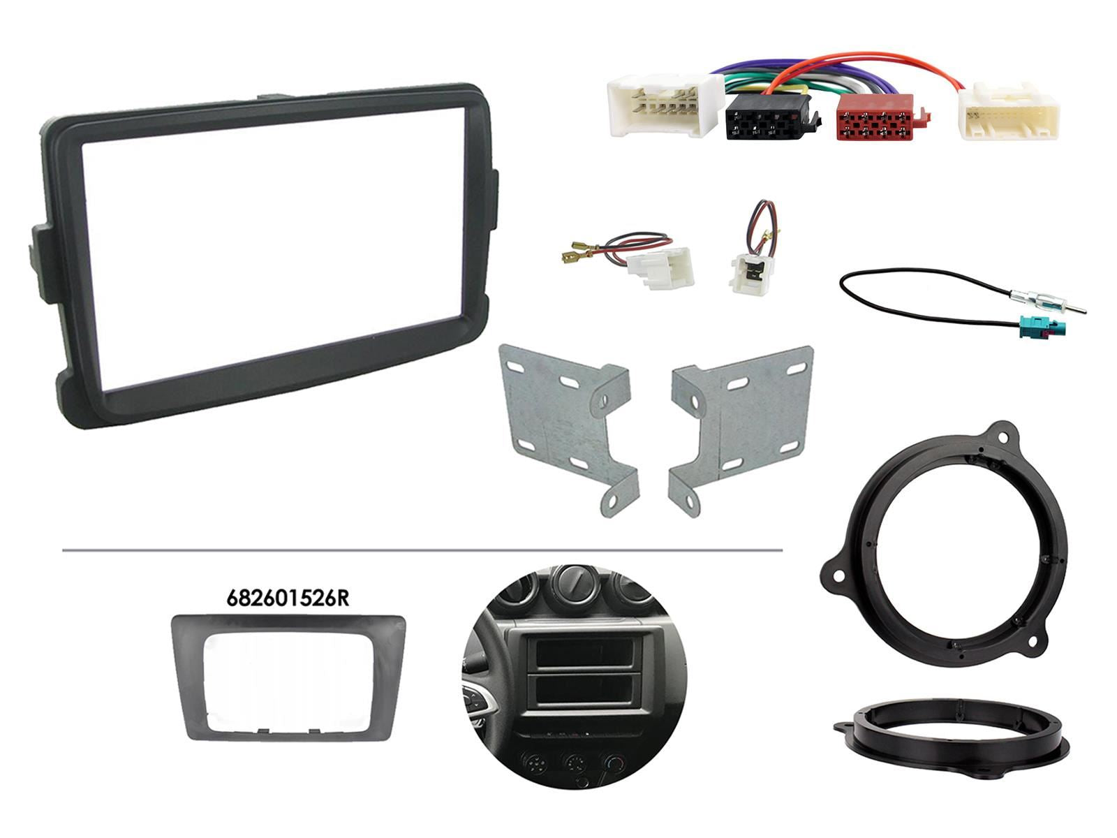 Connects 2 CTKDC03 - Dacia Duster/Sandero 2012 - 2016 Double Din Facia Speaker Adaptors & Fitting Installation Kit
