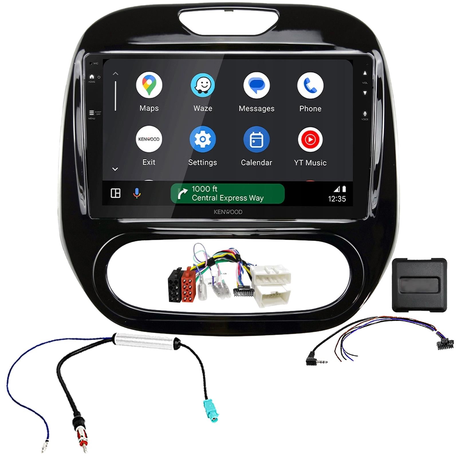 Kenwood 9" CarPlay Android Car Stereo Kit For Renault Captur Black 2013 - 2017