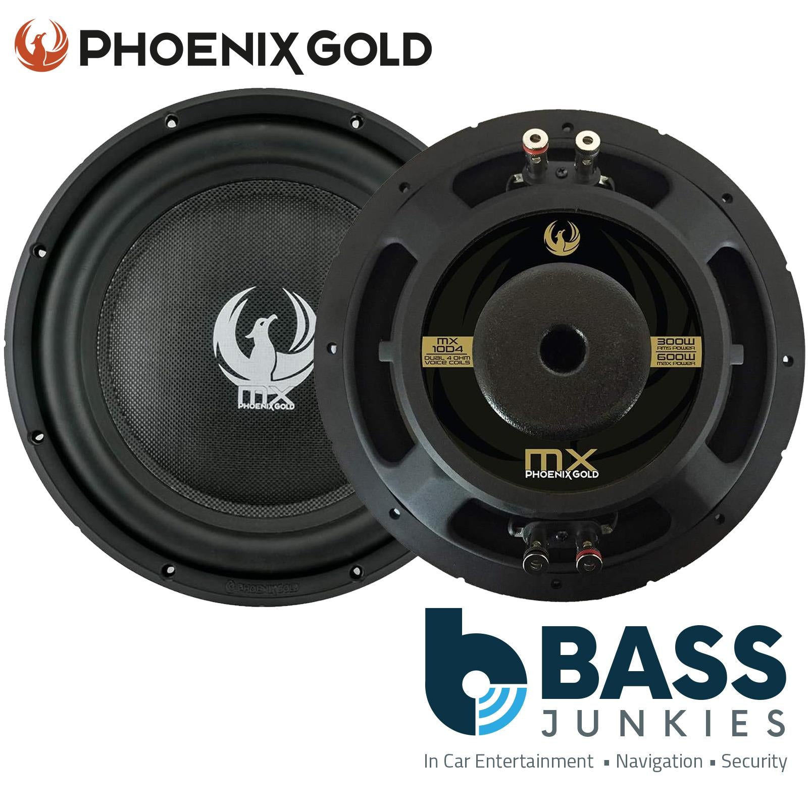 Phoenix Gold MX Series MX12D4 12" 300 Watts Dual 4-Ohm Slim Car Subwoofer