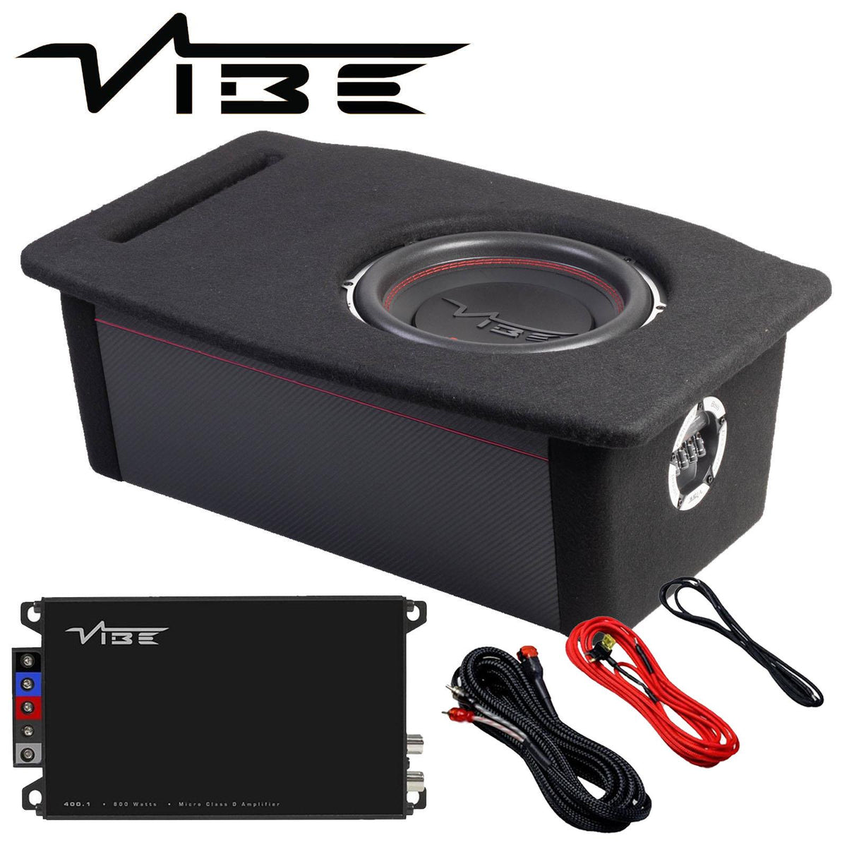 VIBE SLICKV12.M3-V5 12 Inch 1-Way 1500W Subwoofer Amp Kit for Tesla Model 3