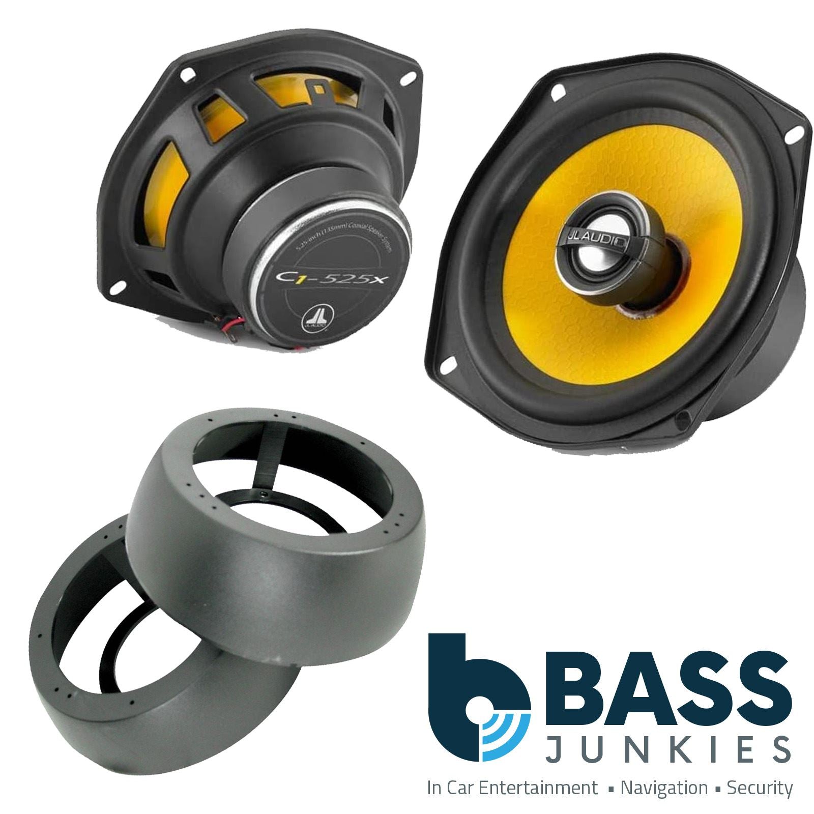 JL Audio C1-525X 2-Way 130mm/13cm/5.25" Coaxial Speakers (Per Pair 450 Watts) Fits Universal