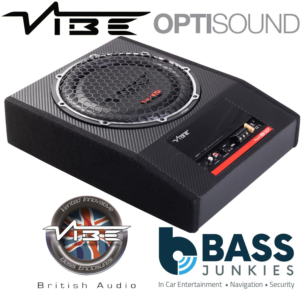 Vibe OPTISOUNDAUTO10A-V4 - 10" 900 Watts DSP Amplified Underseat Car Sub