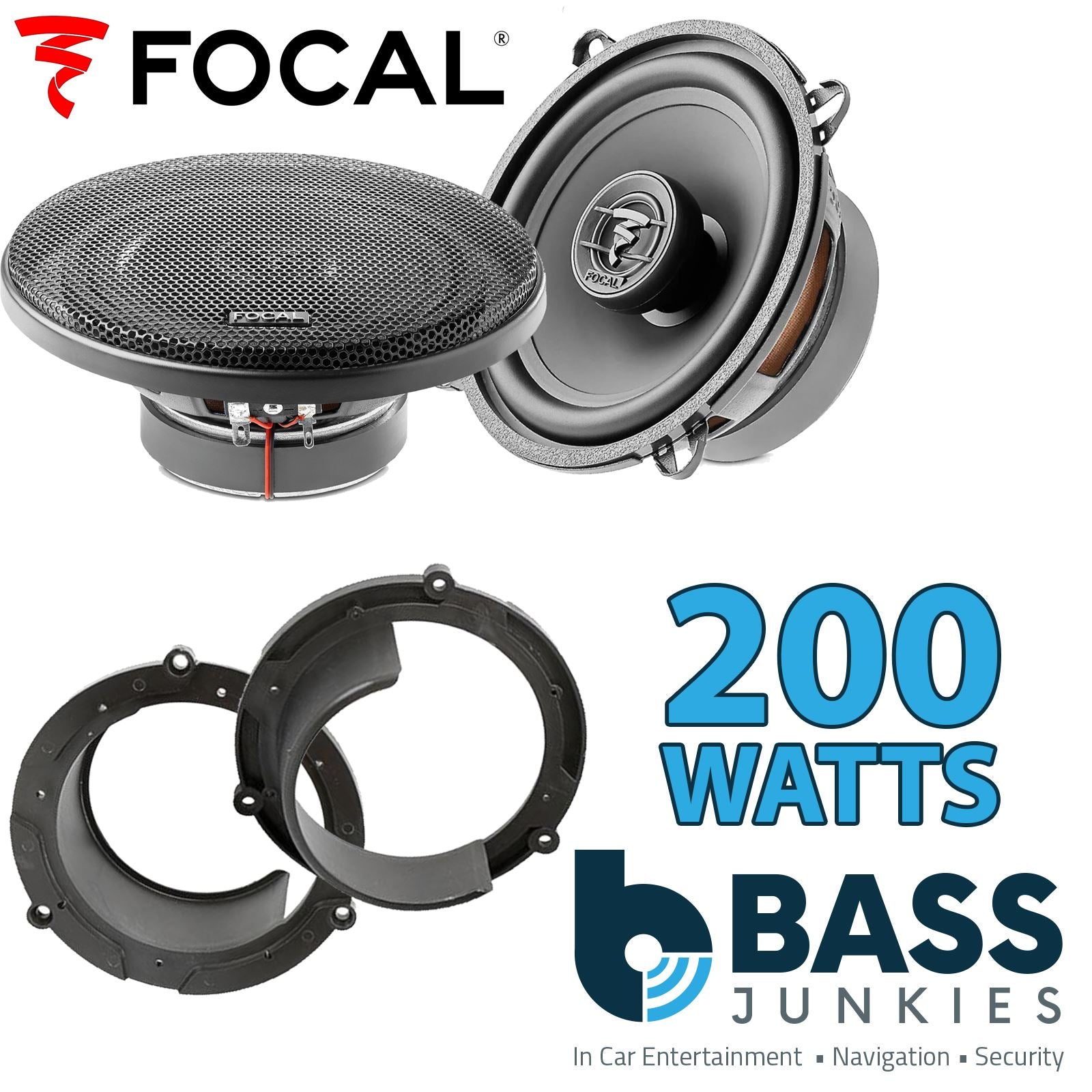 Focal Auditor ACX130 130mm/13cm/5.25" Car Coaxial Speakers (Pair Max 200 watts) Fits Honda Accord 1999-03