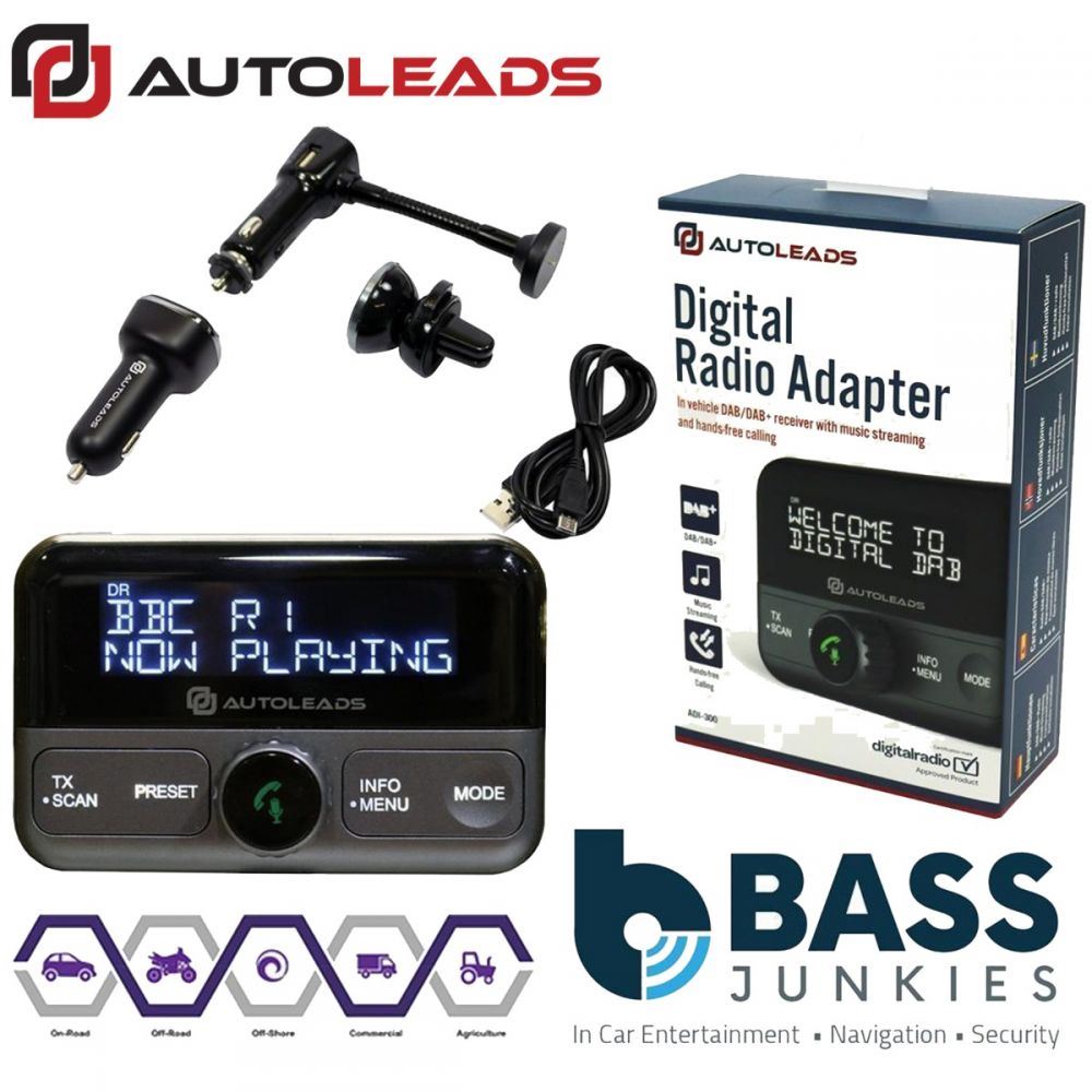 Autoleads ADI 300 - In Car DAB/DAB+ Digital Radio Tuner with Bluetooth Music Streaming & Hands Free Calling