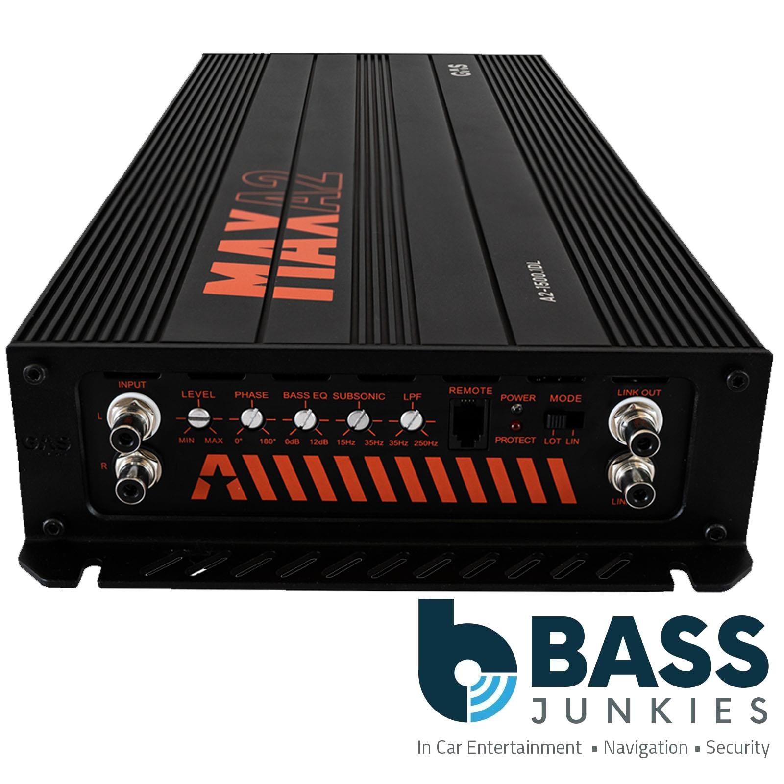 GAS MAX A2-1500.1DL - Max Series 1500 Watts Max Bass Mono Car Amp Amplifier