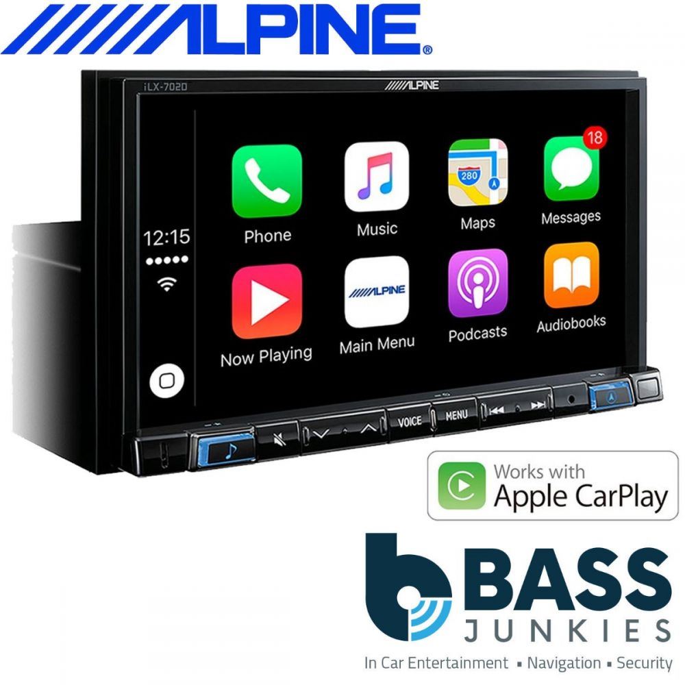 Alpine iLX-702D - 7” DAB Bluetooth Apple CarPlay Android HDMI Mechless iPhone Car Stereo