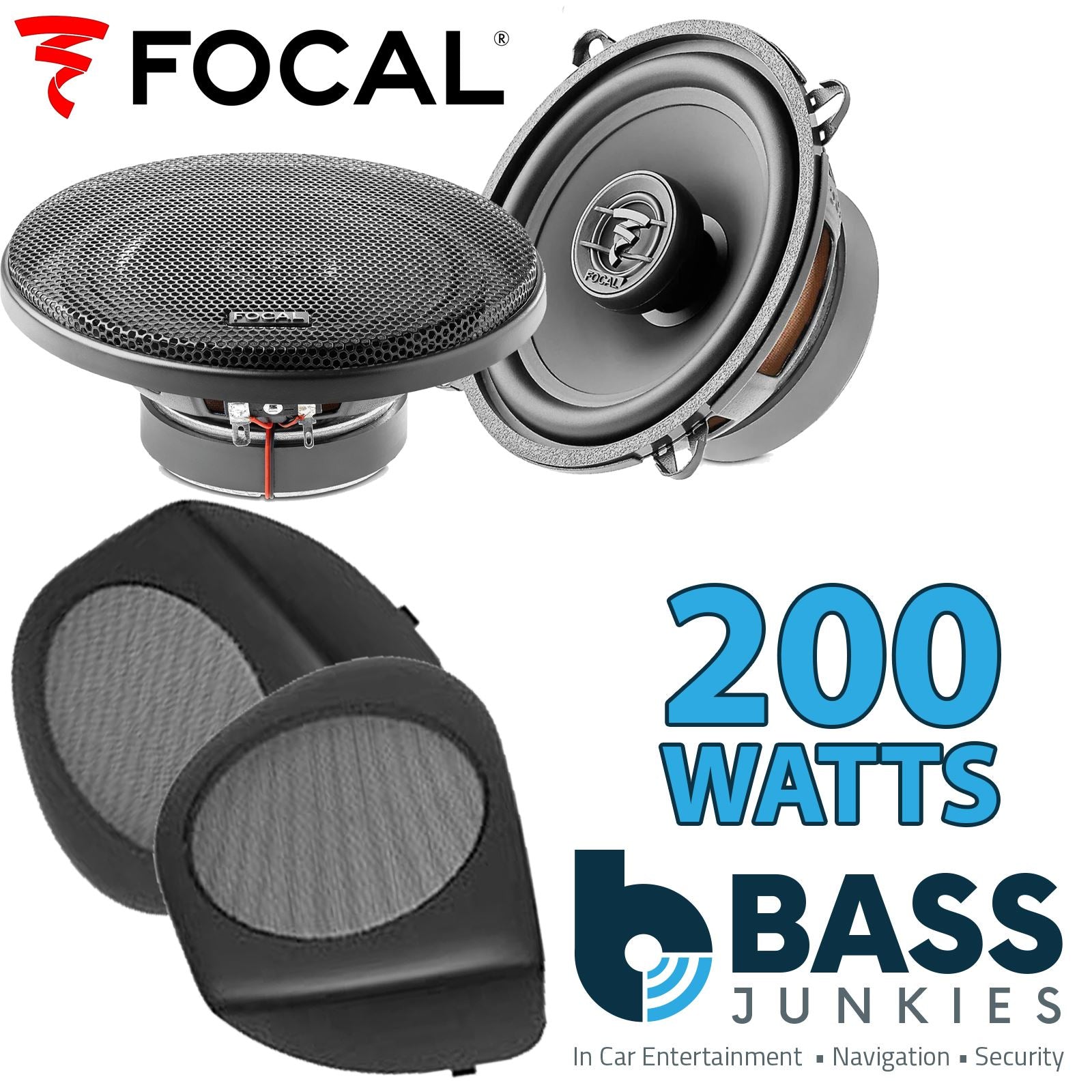 Focal Auditor ACX130 130mm/13cm/5.25" Car Coaxial Speakers (Pair Max 200 watts) Fits Volvo S40 1996-00 | V40 94-04