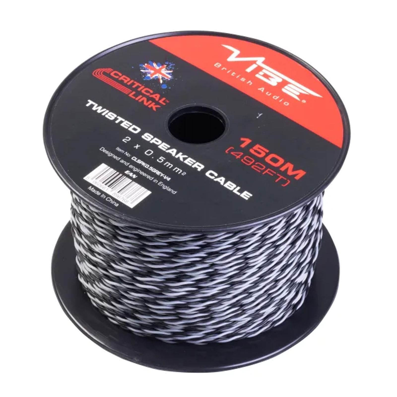 Vibe Critical Link - CLSPK0.5GREY-V4 150m Grey Twisted Car Audio Speaker Cable