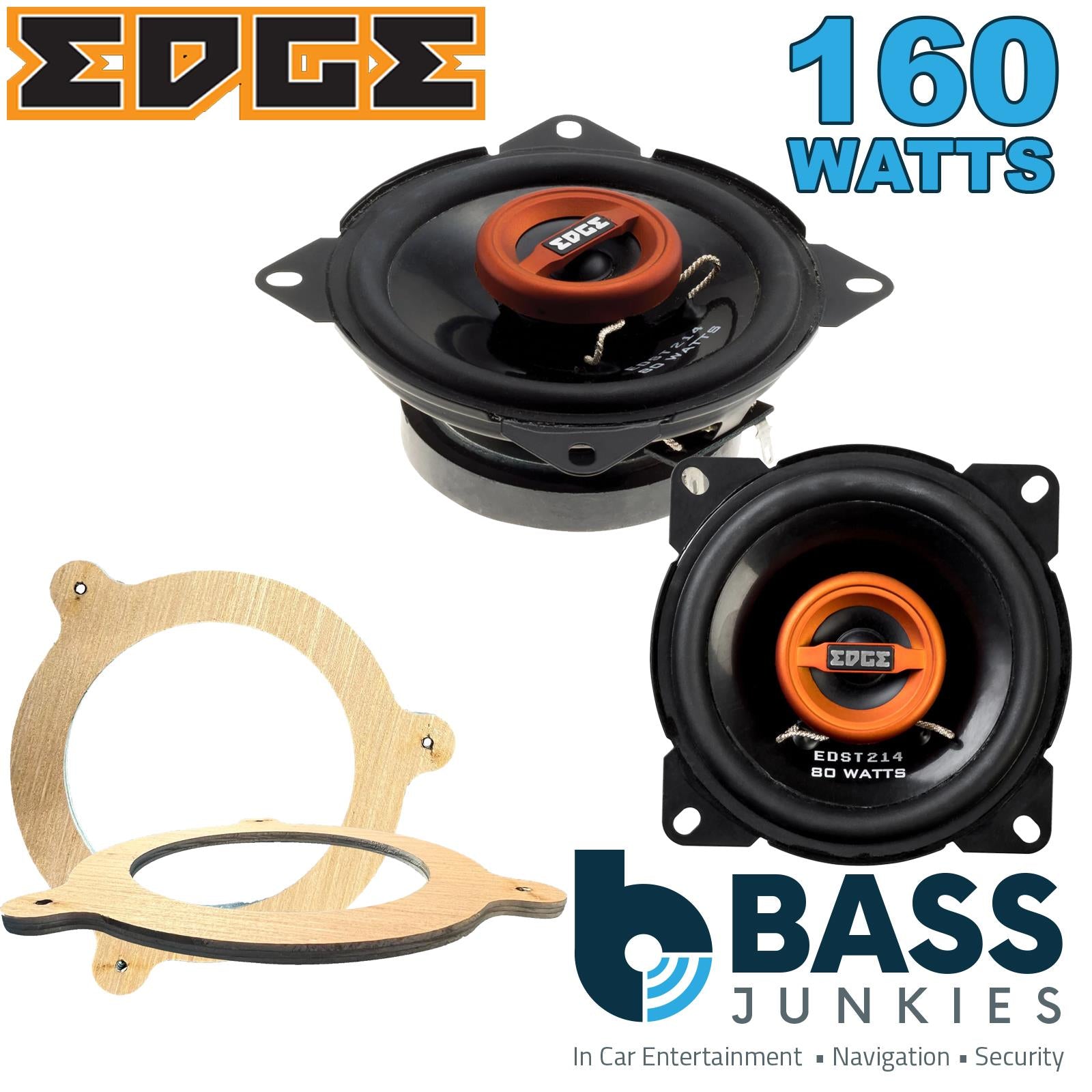 Edge EDST214 100mm/10cm/4" 2-Way Coaxial Car speakers (Per Pair Max 160|40 watts RMS) Fits BMW 3-Series (Convertible) 1998-06