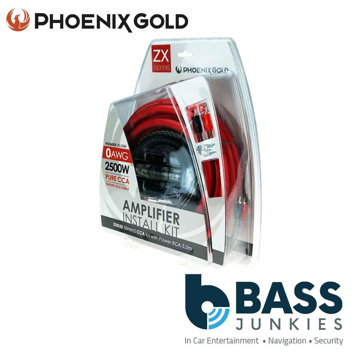 Phoenix Gold ZXK50 – 50mm² OFC Amplifier Wiring Kit – Premium Z Series Power Cable Set