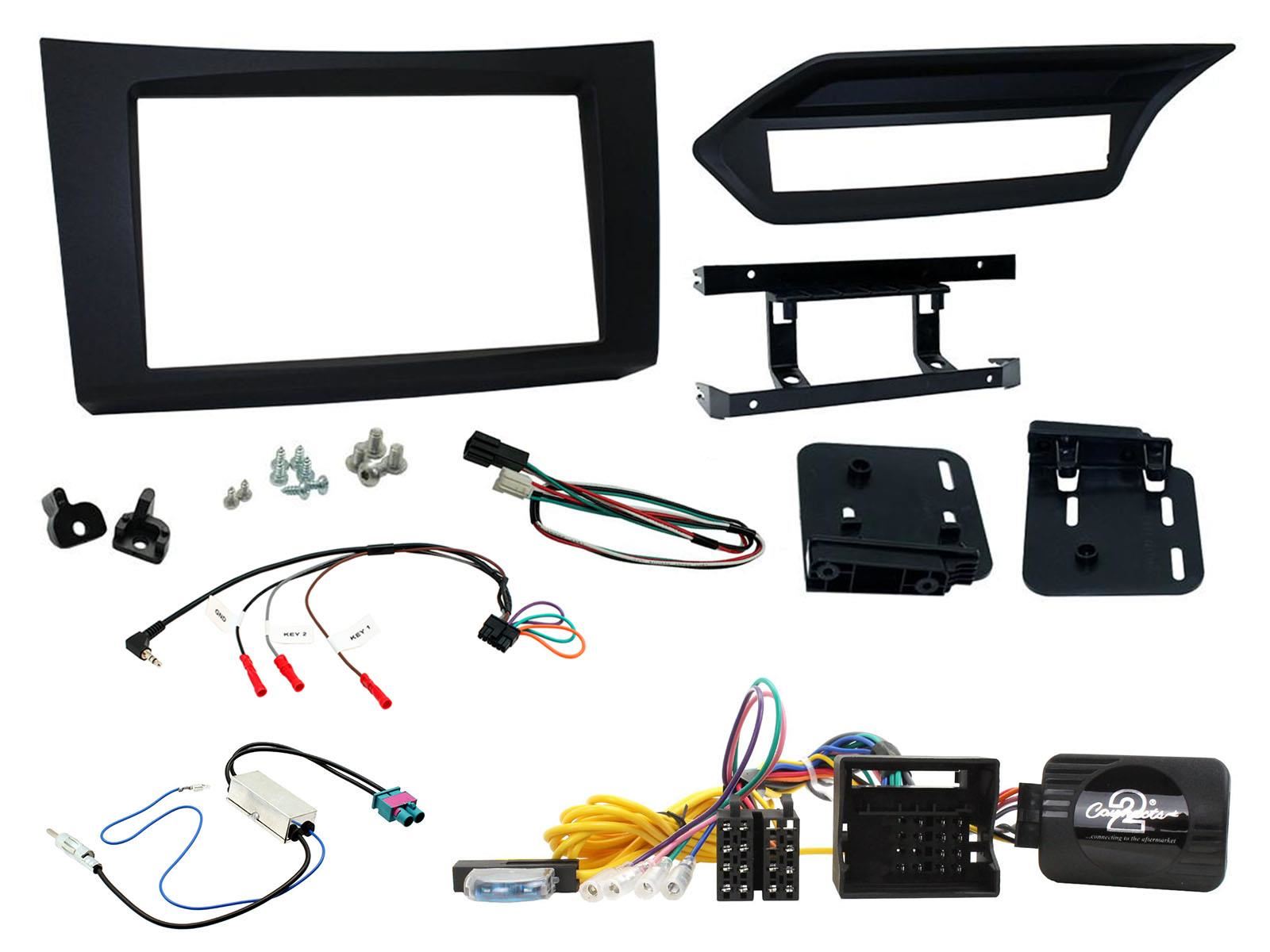 Connects 2 CTKMB16 - Mercedes Benz E Class W212 2009 - 2012 Double Din Fascia & Steering Wheel Interface Installation Kit
