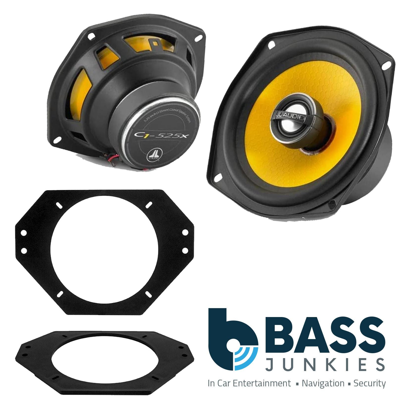 JL Audio C1-525X 2-Way 130mm/13cm/5.25" Coaxial Speakers (Per Pair 450 Watts) Fits Jeep Wrangler 1997-06