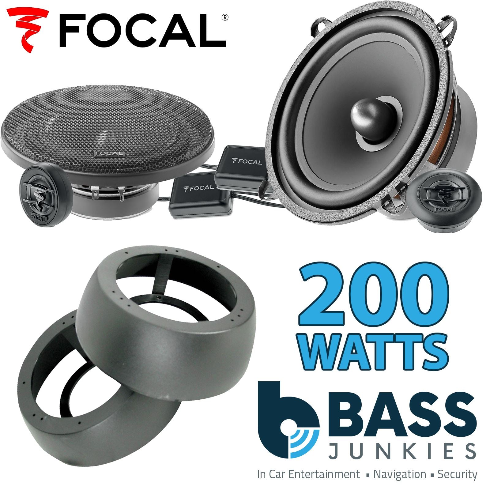 Focal Auditor ASE130 130mm/13cm/5.25"Car Component Speakers (Pair Max 200 watts) Fits Universal