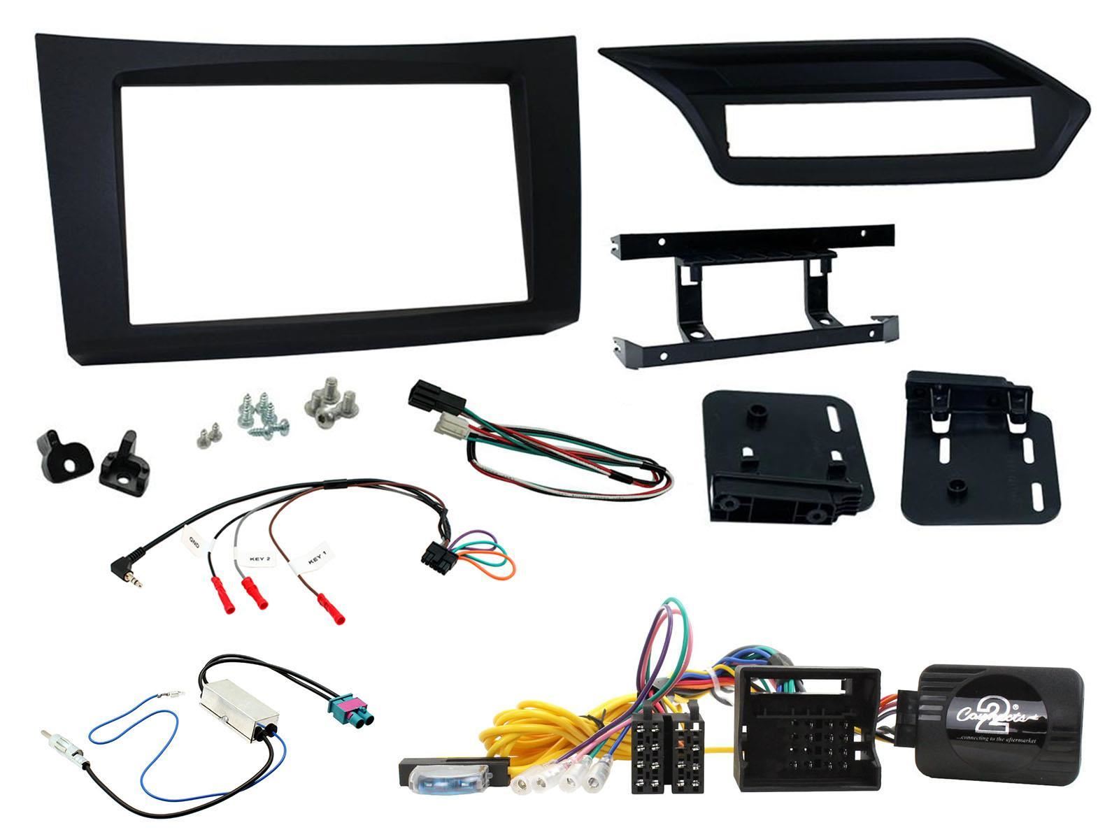 Connects 2 CTKMB16L - Mercedes Benz E Class W212 2009 - 2012 LHD Double Din Fascia & Steering Wheel Interface Installation Kit