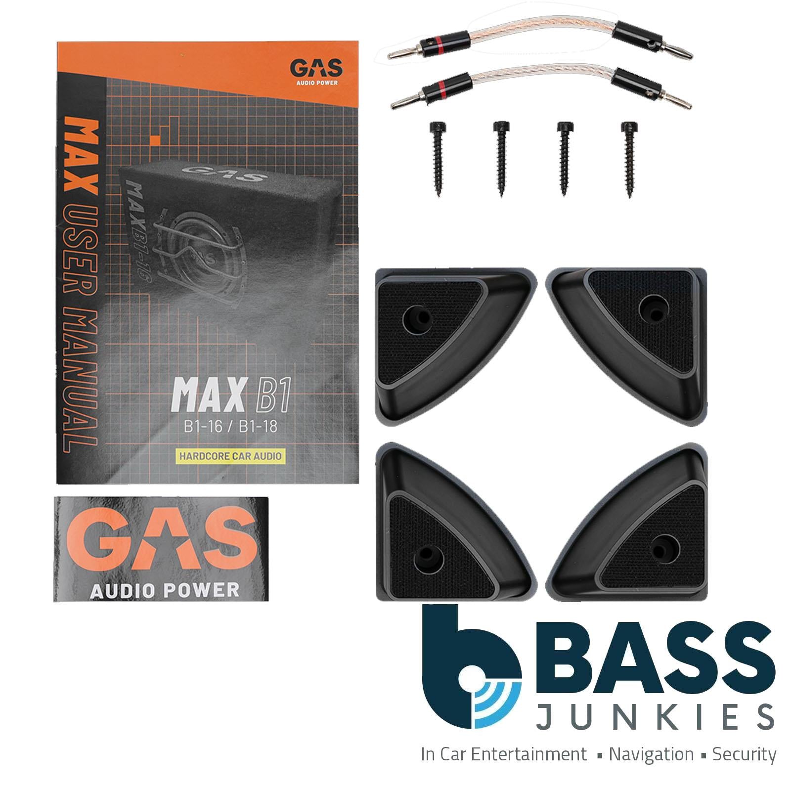 Gas MAX B1-18 - 1000 Watts 8 Inch 20cm Vented Enclosure Car Subwoofer