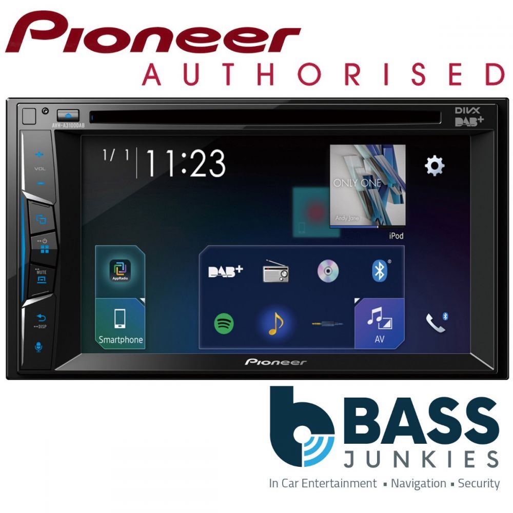 Pioneer AVH-A3100DAB - 6.2" Double Din Bluetooth DVD CD MP3 USB DAB+ 50 x 4 Watts Car Stereo AV Screen
