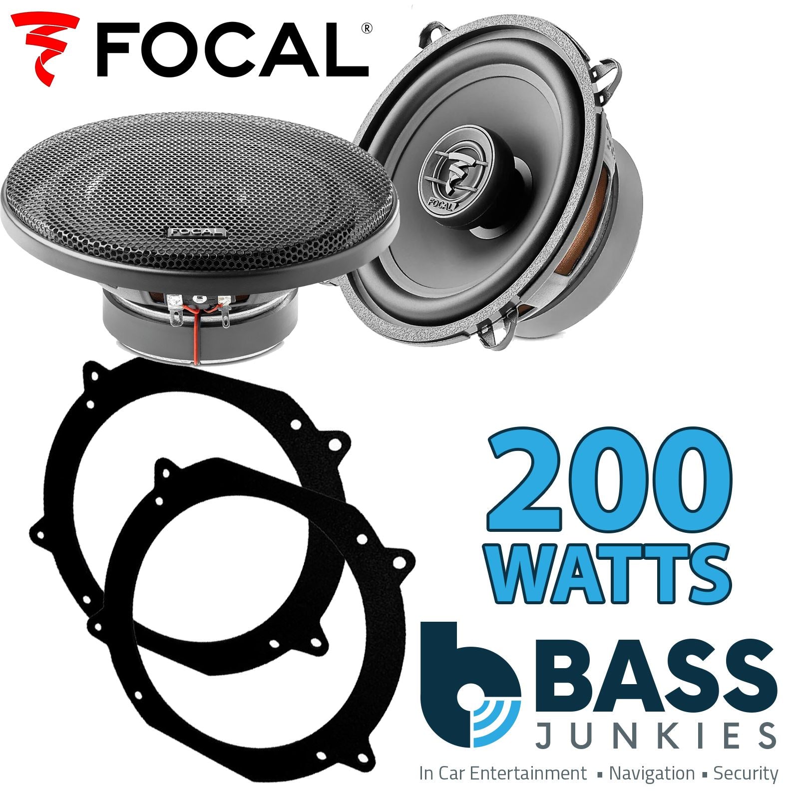 Focal Auditor ACX130 130mm/13cm/5.25" Car Coaxial Speakers (Pair Max 200 watts) Fits Volvo 740 1984-92 | 760 82-90 | 940 90-98 | 960 90-96