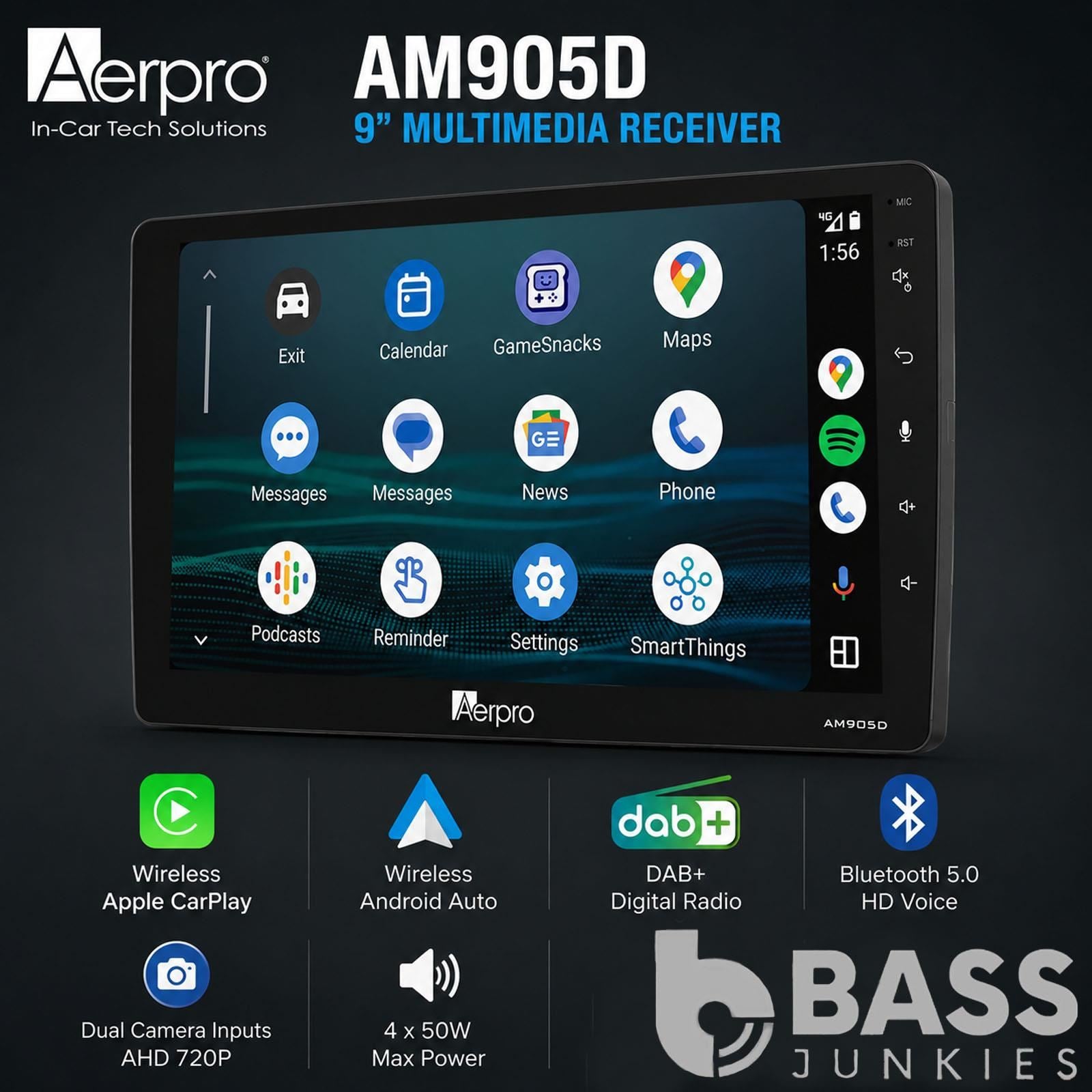 Aerpro 9" DAB CarPlay Android Car Kit For Volvo XC90 Most Amplified 2002-2014