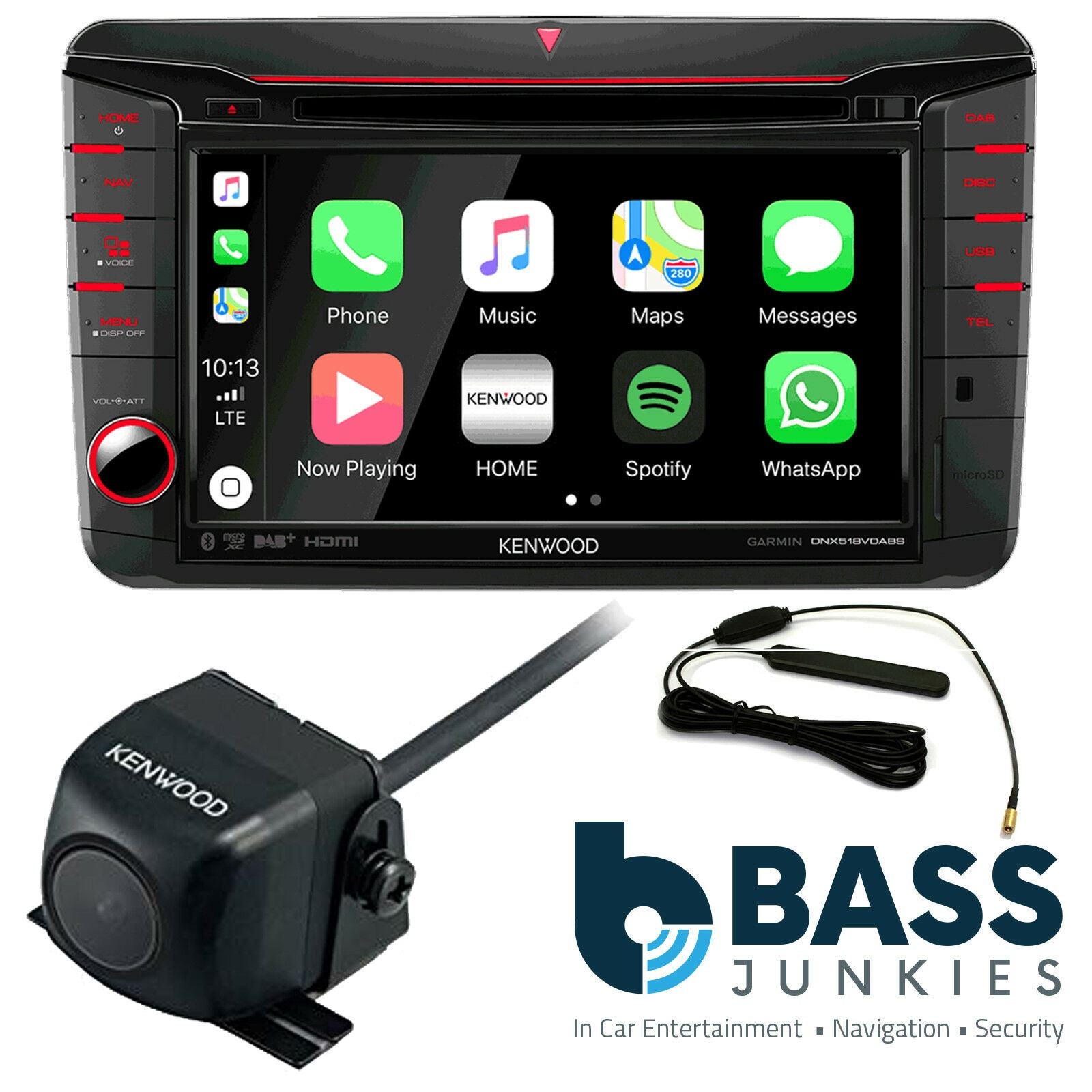Kenwood DNX-518VDABS - 6.8” AV Navigation System Smartphone Bluetooth DAB+ Car Stereo Screen & Reverse Camera