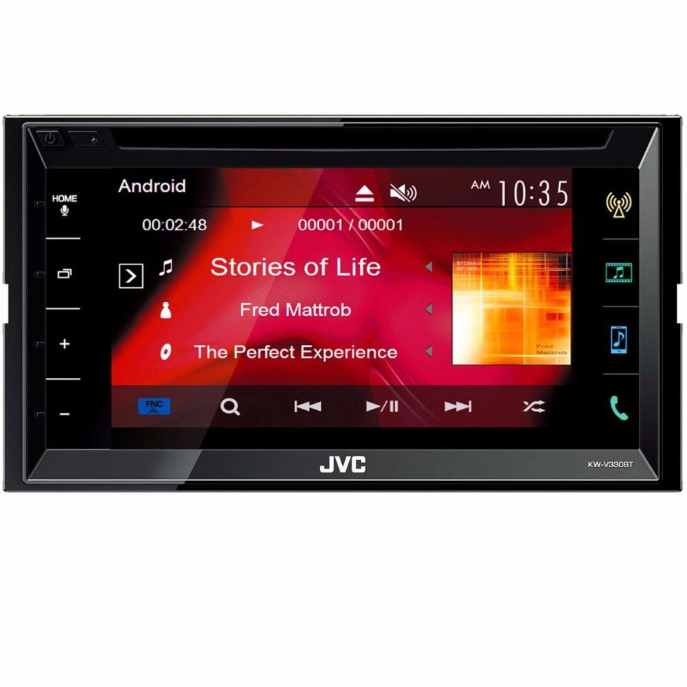 JVC KW-V330BT - 6.8" DVD Bluetooth CD MP3 Front USB Touchscreen App Link, AM/FM Tuner, iPod iPhone Android Control Car Stereo