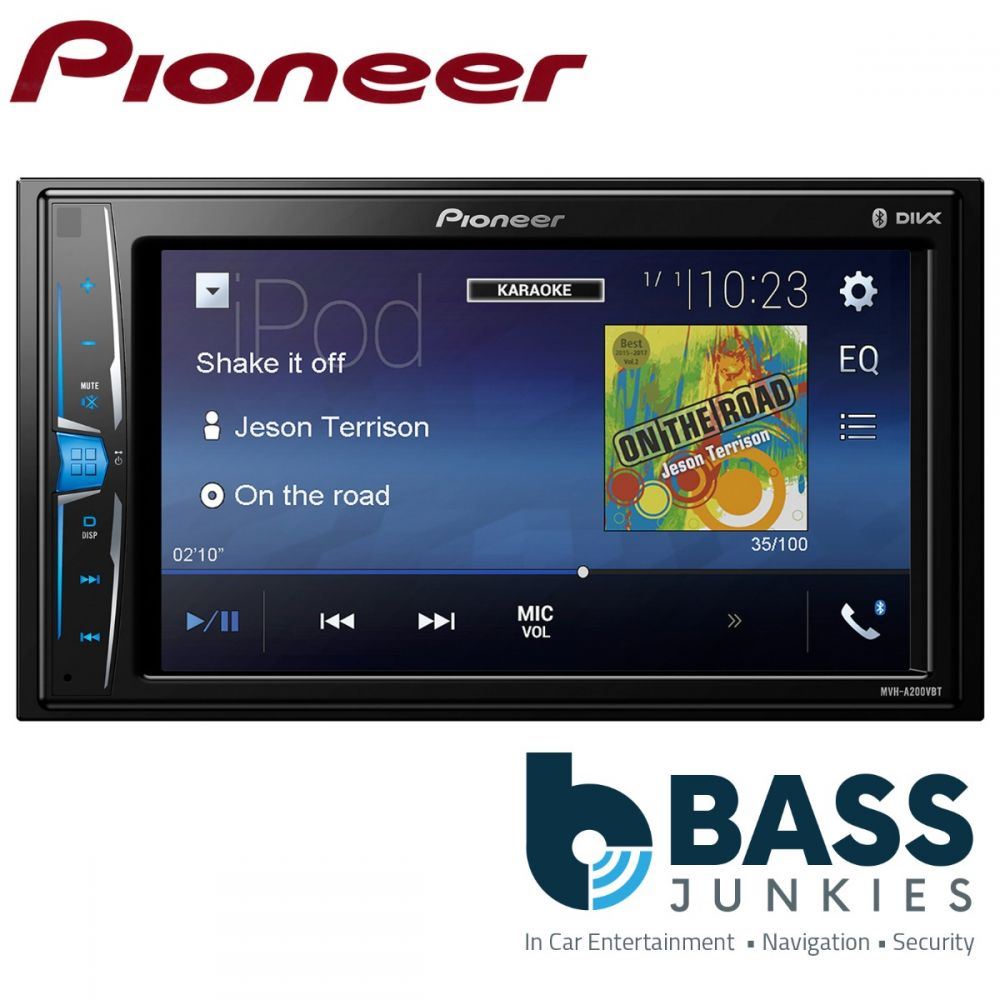 PIoneer MVH-A210BT - 6.2" Mechless Bluetooth iPod iPhone Android Control USB AUX Car Stereo Radio 4 x 50 Watts Screen