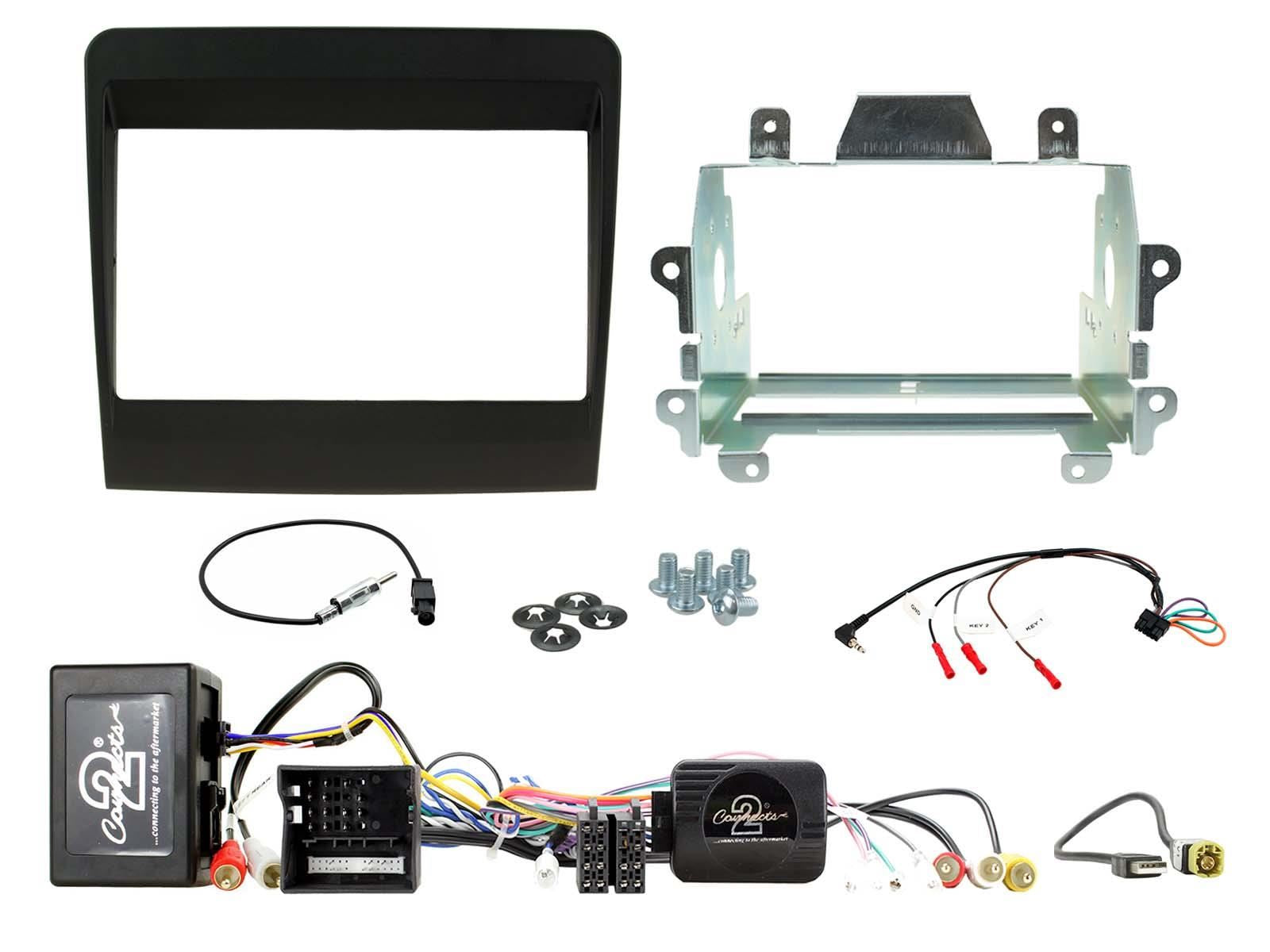 Double Din Stereo Fitting Kit + Steering Wheel Stalk Controls to fit Porsche 911 2011-16