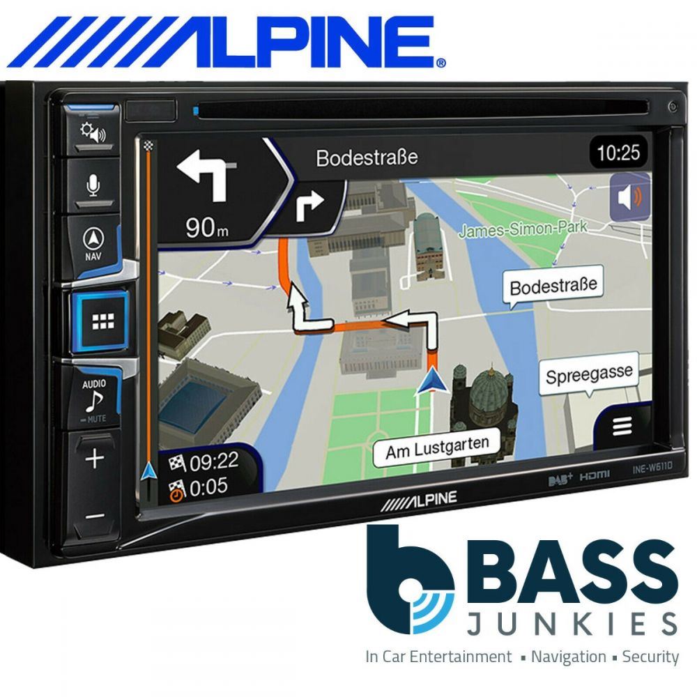 Alpine INE-W611D - 7" Touchscreen Sat Nav Bluetooth DAB+ CD MP3 DVD Apple Carplay Android Auto WAZE Spotify Car Stereo Player