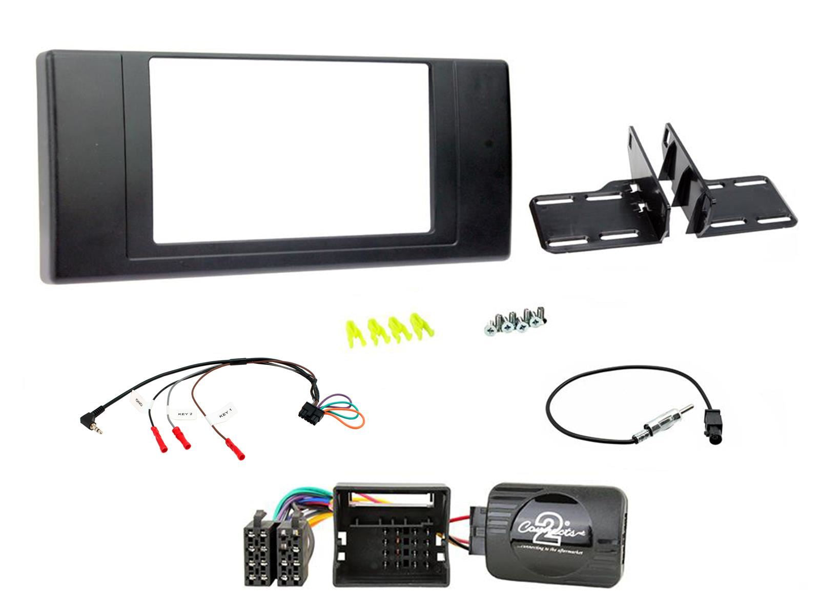 Connects2 CTKLR04 - Land Rover Range Rover 2002 - 2005 Double Din Fascia & Steering Wheel Interface Installation Kit