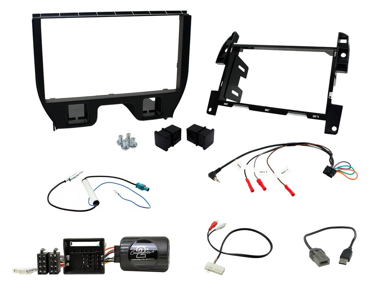 Connects 2 CTKCT03 - Citroen DS3/C3 2009 - 2015 Double Din Facia & Steering wheel Interface Fitting Installation Kit