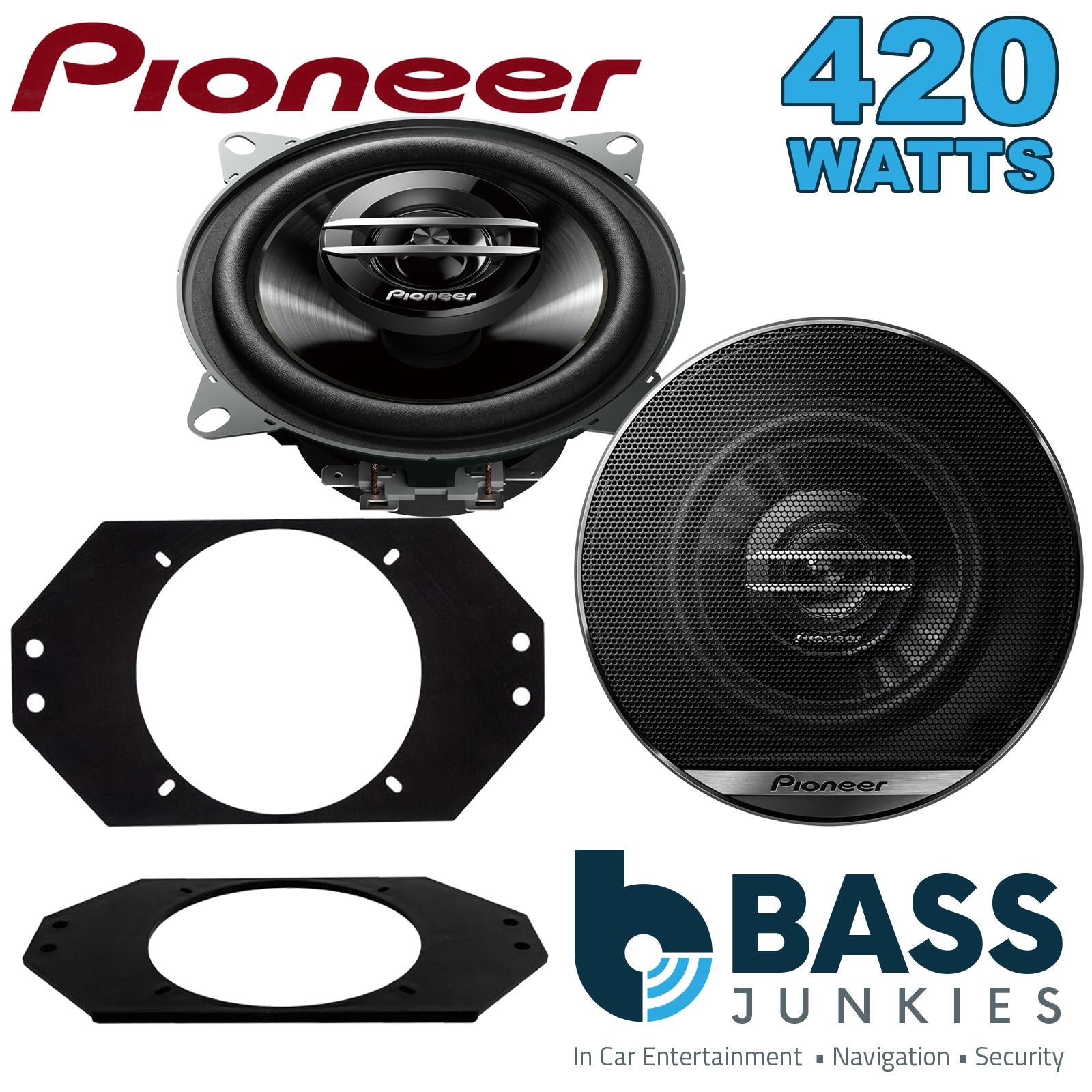 Pionner TS-G1020F 100mm/10cm/4" 2-Way Coaxial Car speakers (Per Pair Max 420|60 watts RMS) Fits Jeep Wrangler 1997-06