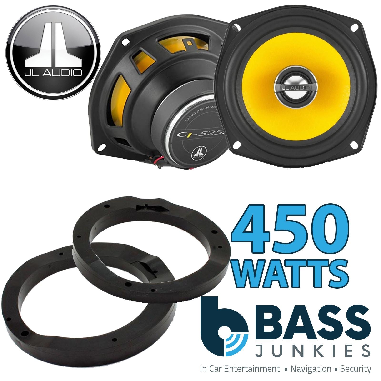 JL Audio C1-525X 2-Way 130mm/13cm/5.25" Coaxial Speakers (Per Pair 450 Watts) Fits Mercedes E-Class 1996-02