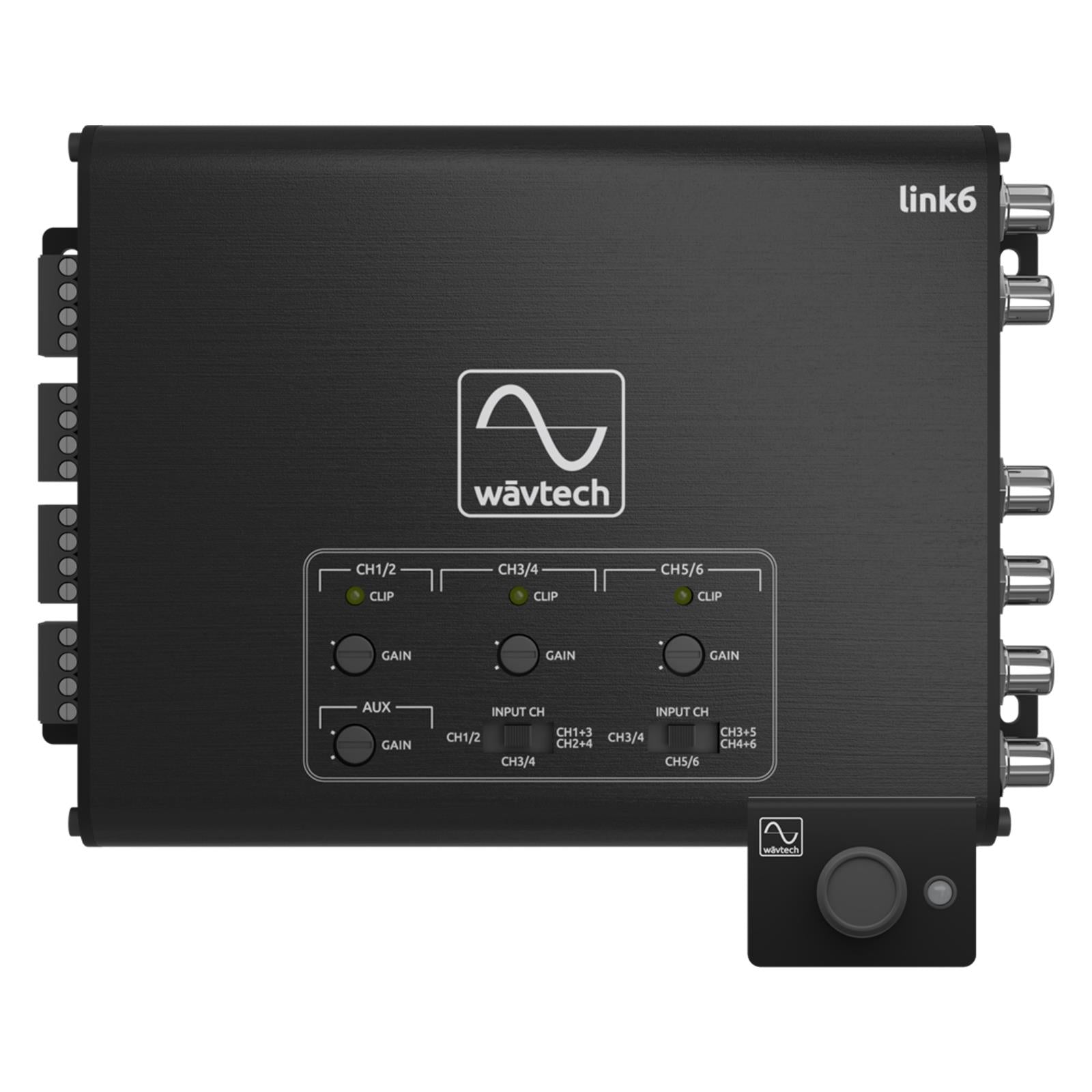 Wavtech Link6 6 Channel LOC Line Output Converter Aux In Signal Summing & Remote (6-Channel Summing Processor (6-in/6-out)) Independent CH5/6 Level | 2/4/6ch Input Select (Direct, Copy or Sum)