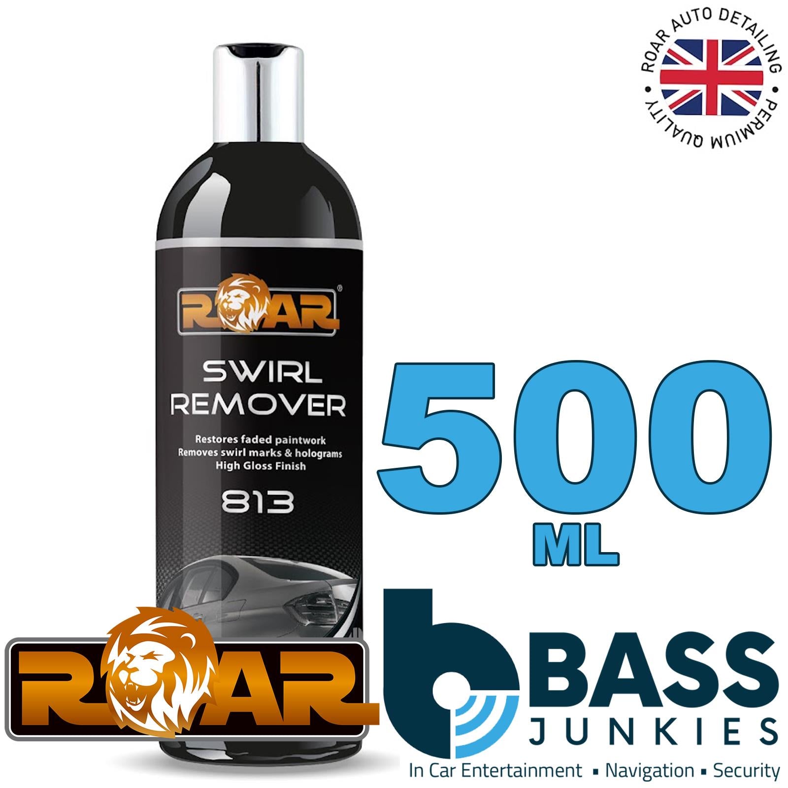 ROAR 812 500ml Light Swirl Remover for Scratches/Scuffs/Swirls/Fade Paintwork Removes swirl marks, holograms and light blemishes, Restores faded paintwork, High Gloss finish and enhanced colour
