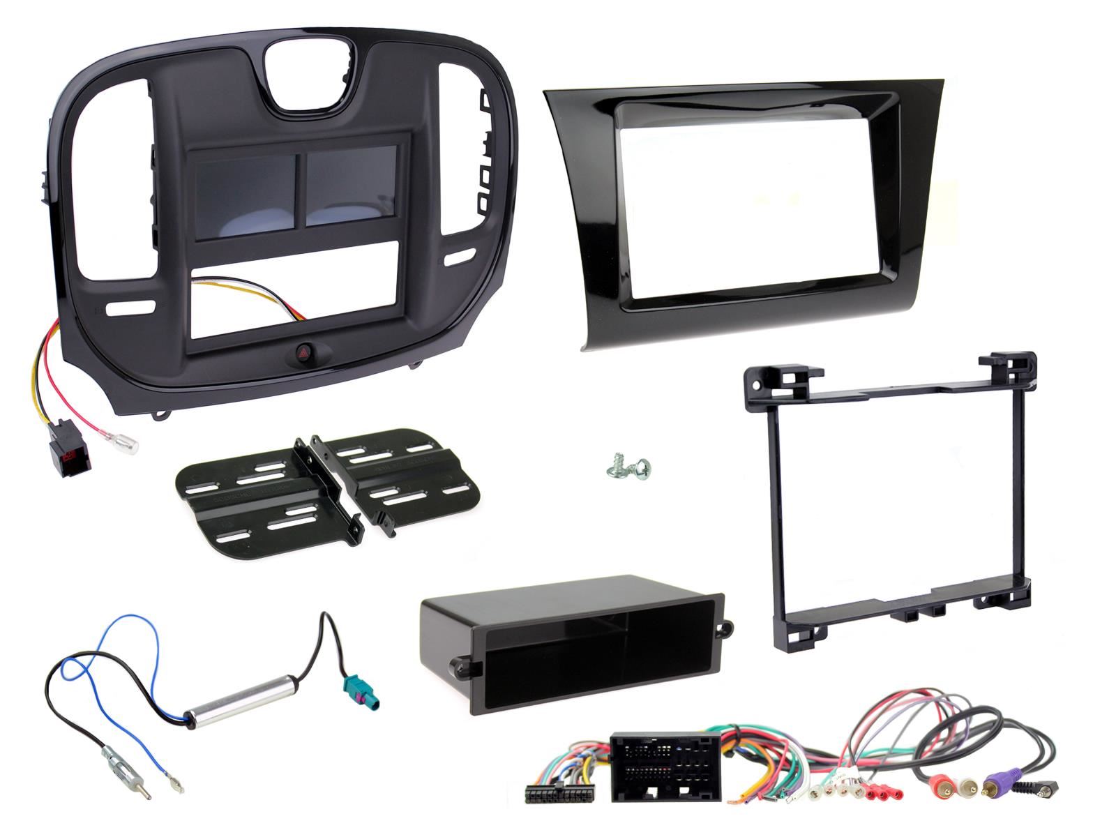Double Din Stereo Fitting Kit + Steering Wheel Stalk Controls to fit Chrysler 300 2015-21