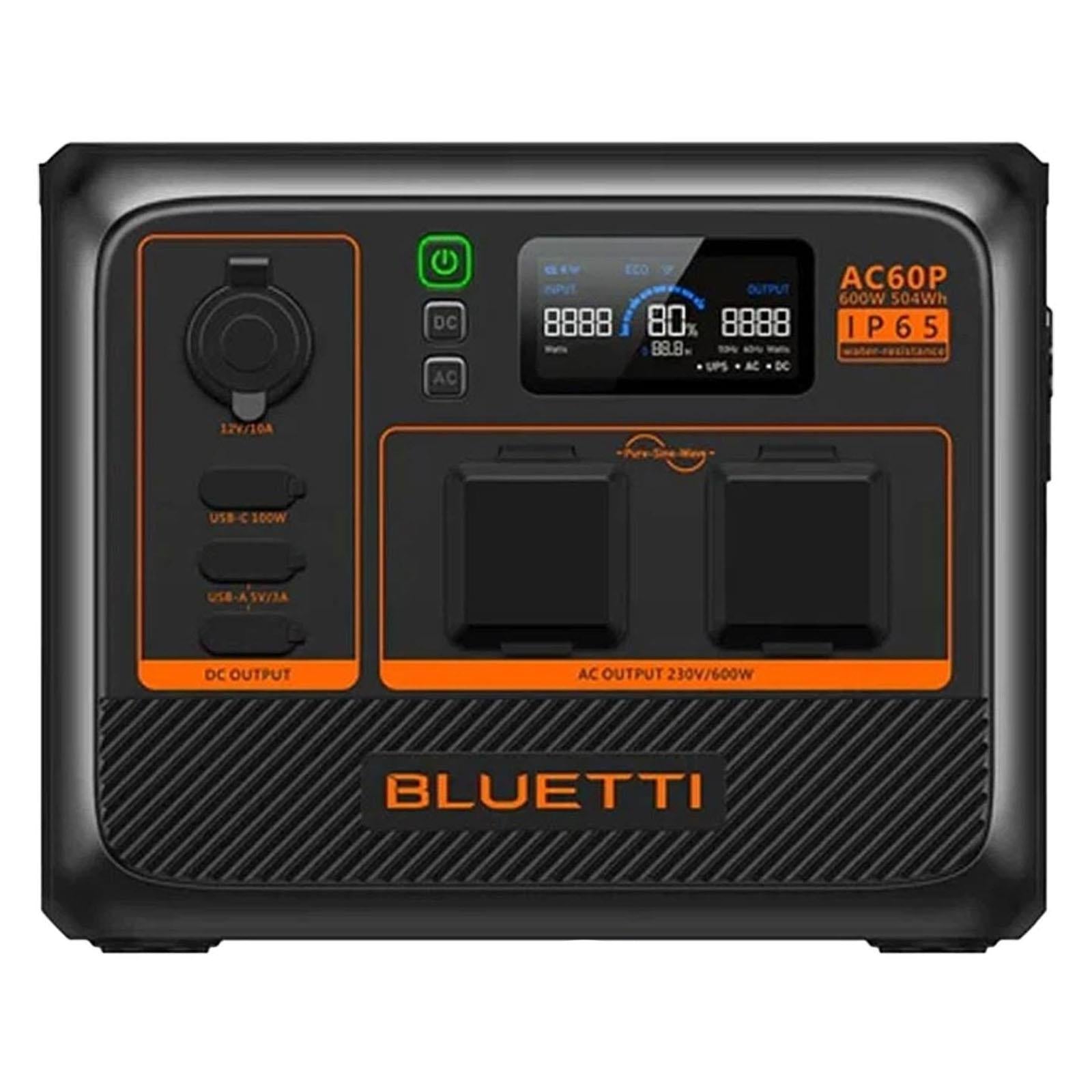 BLUETTI AC60P - 504Wh 600w Portable Battery Power Station LiFePO4