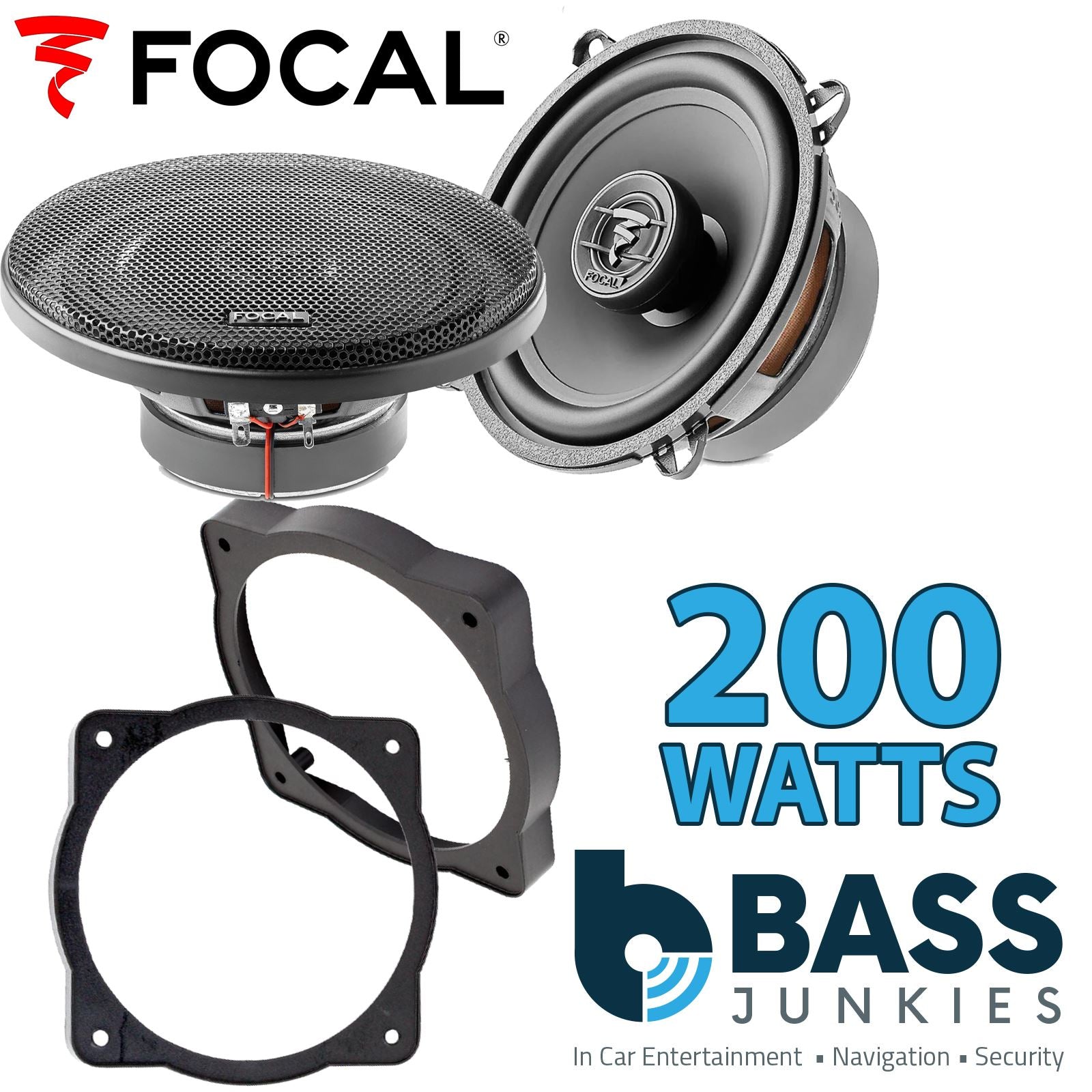 Focal Auditor ACX130 130mm/13cm/5.25" Car Coaxial Speakers (Pair Max 200 watts) Fits Universal