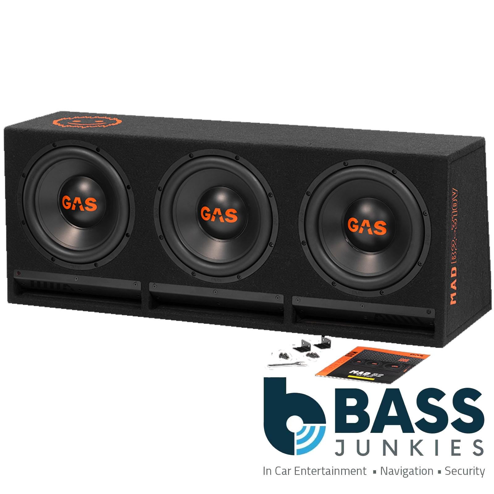 Gas MAD B2-310V - 1800 Watts 10 Inch 25cm Triple Vented Enclosure Car Subwoofer
