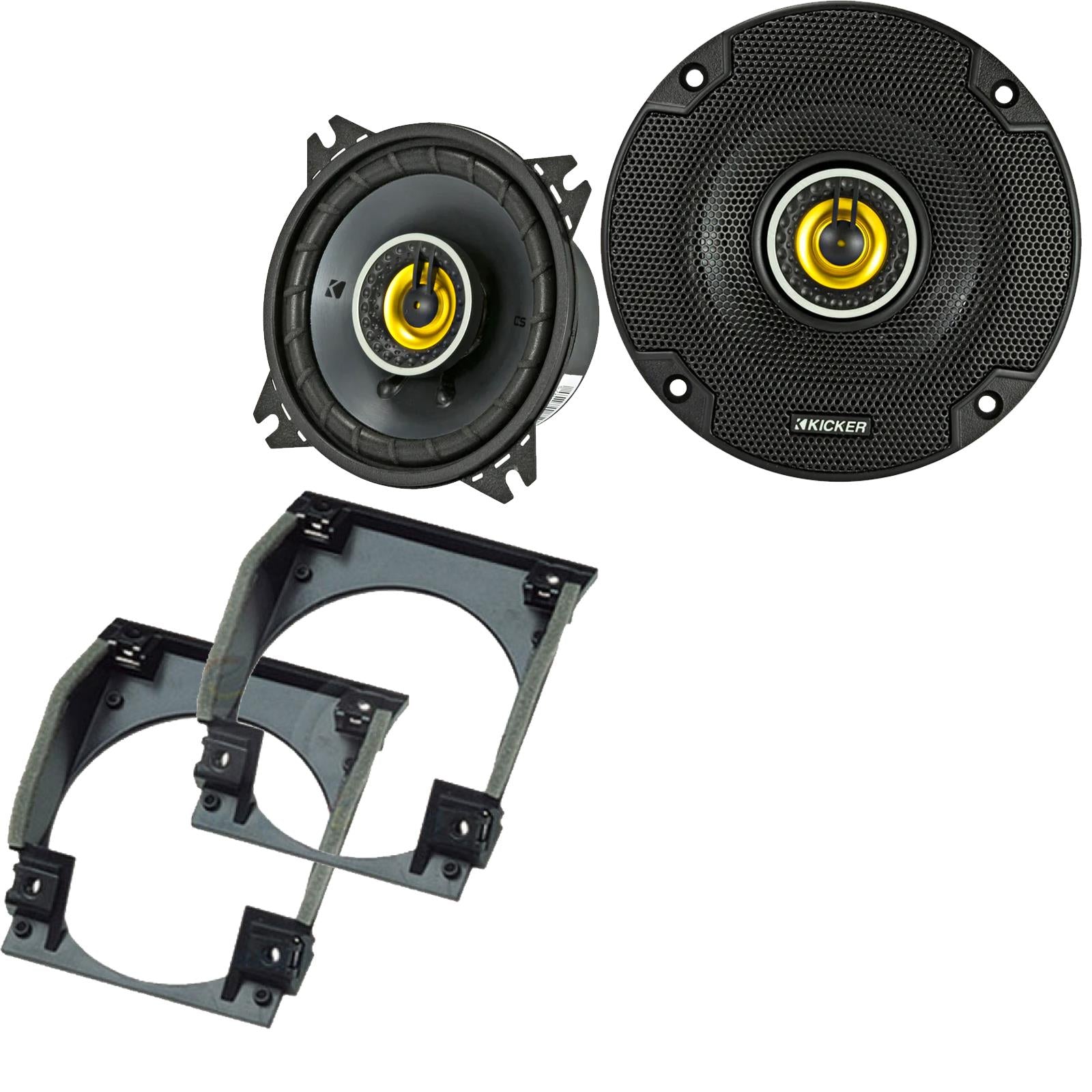 Kicker CSC44 100mm/10cm/4" 2-Way Coaxial Car speakers (Per Pair Max 300|100 watts RMS) Fits Renault Twingo 1993-00