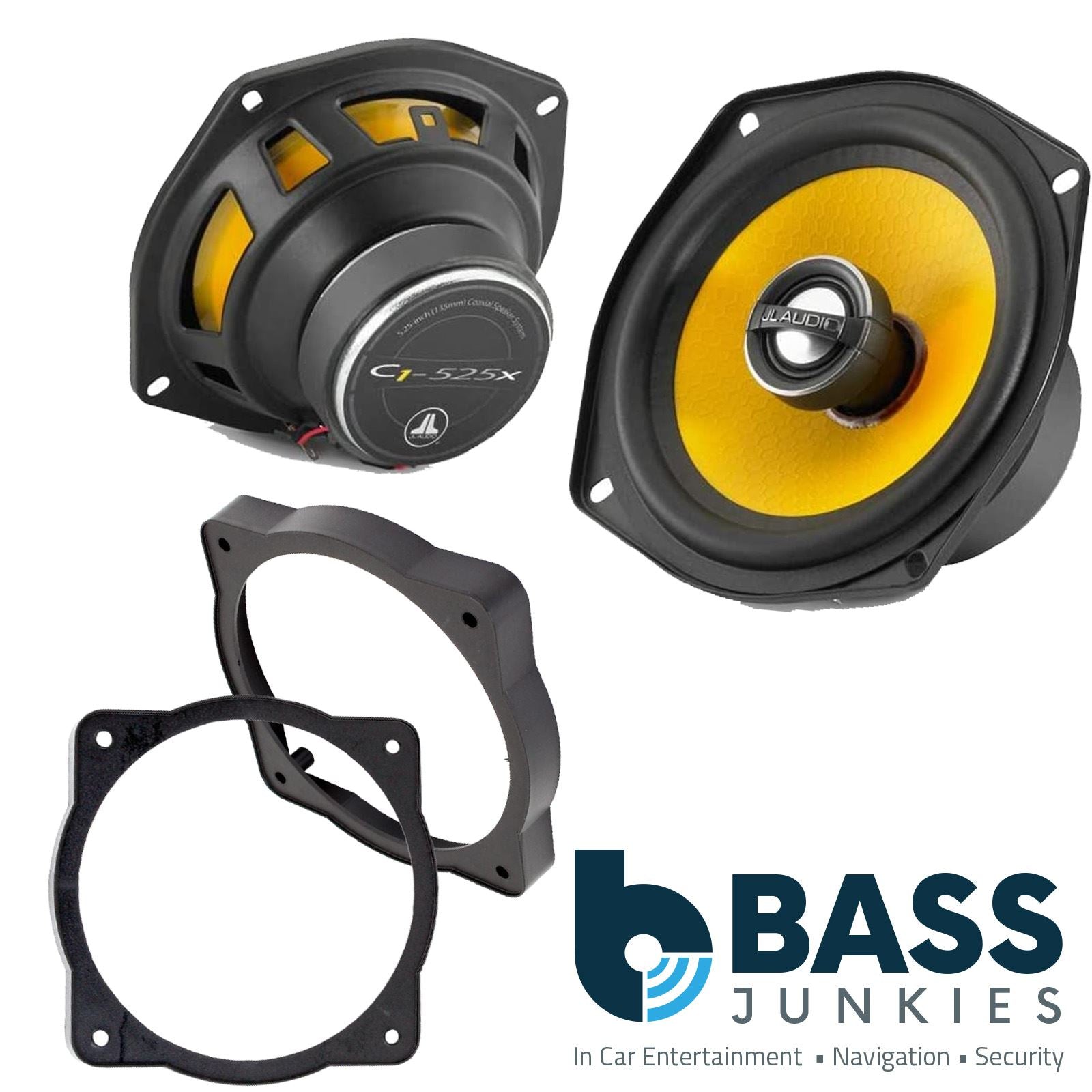 JL Audio C1-525X 2-Way 130mm/13cm/5.25" Coaxial Speakers (Per Pair 450 Watts) Fits Universal