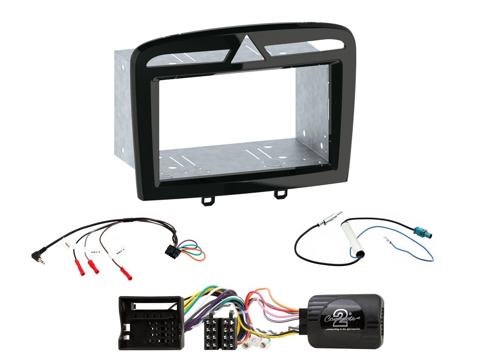 Connects2 CTKPE05 - Peugeot 308 2007 Onwards Double Din Fascia & Steering Wheel Interface Installation Kit