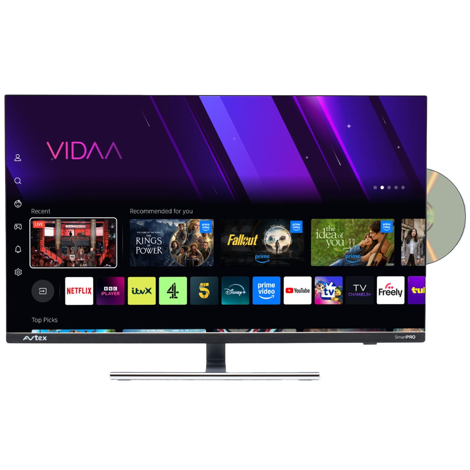 Avtex AV21DS - 12V/24V Caravan Motorhome 21.5" Smart Full HD TV DVD Player