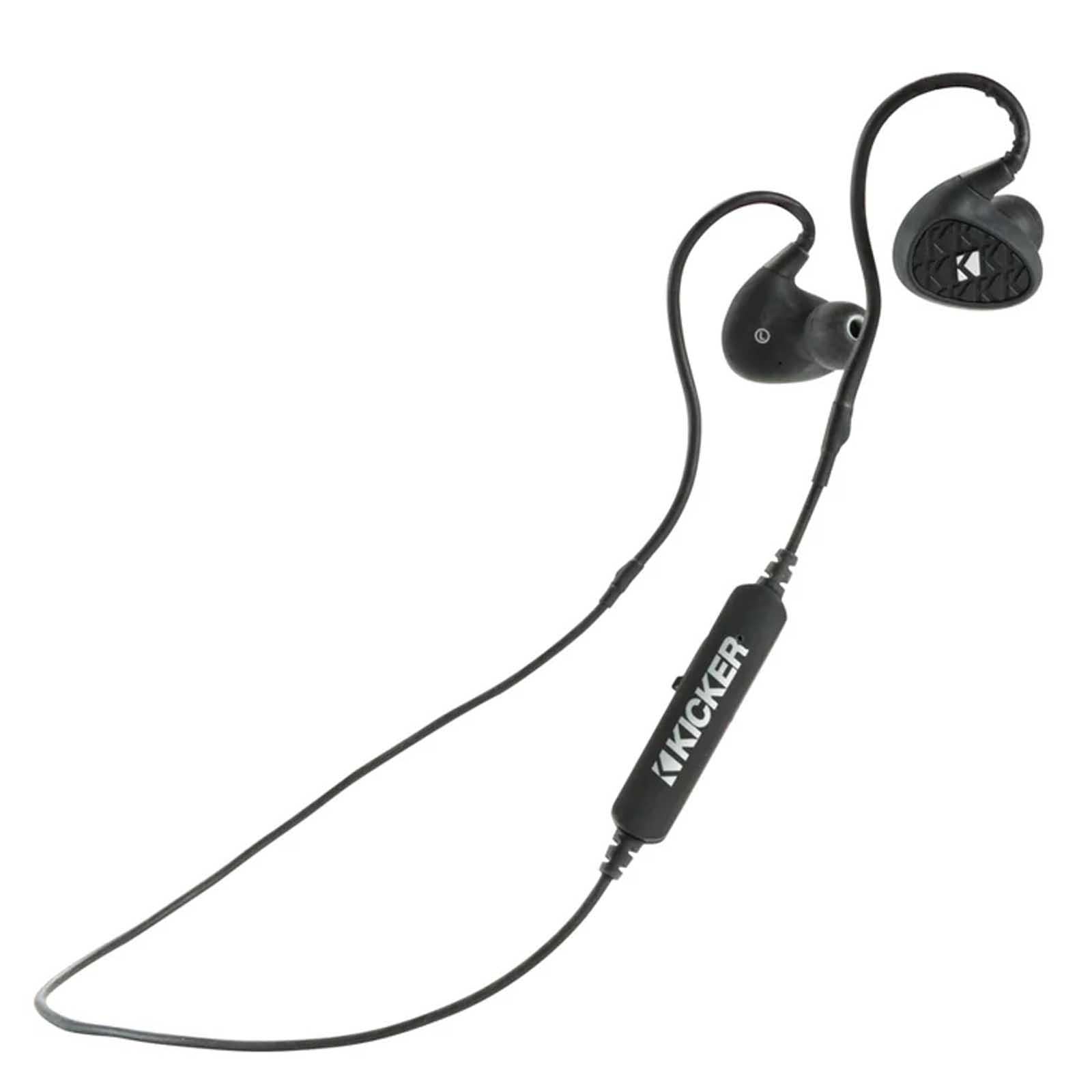 Kicker 44EB400BTB - Wireless Bluetooth Waterproof Earbuds With Mic IPX7
