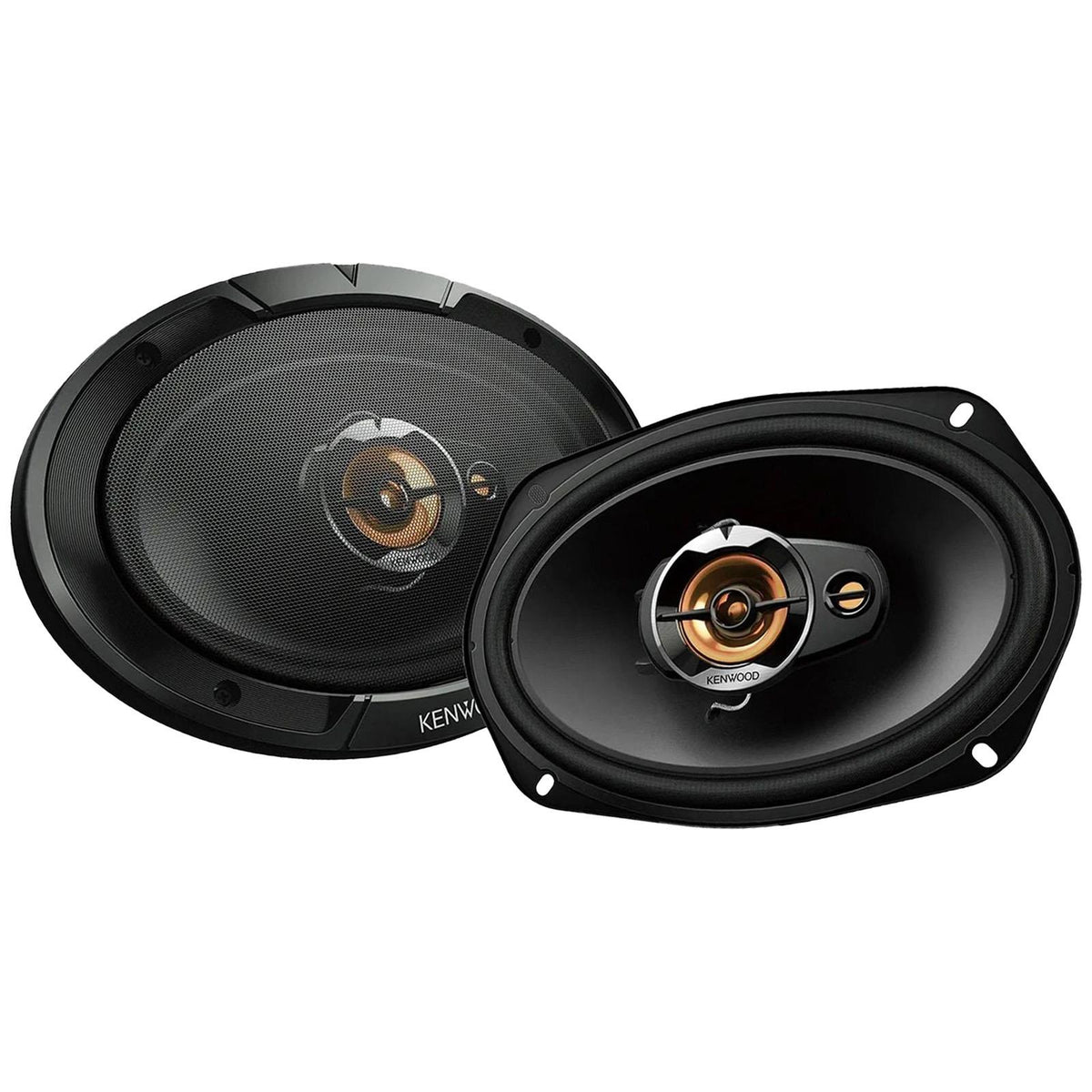 Kenwood KFC-S6977EX 6x9 1000 Watts Car Speakers with Black MDF 6X9 Boxes Pair