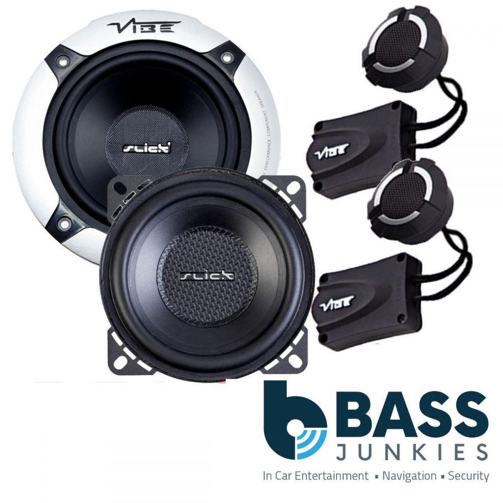 Vibe SLICK4C-V3 - 4" 10cm 420 Watts 2 Way Componet Door Car Van Speakers & Tweeters Set