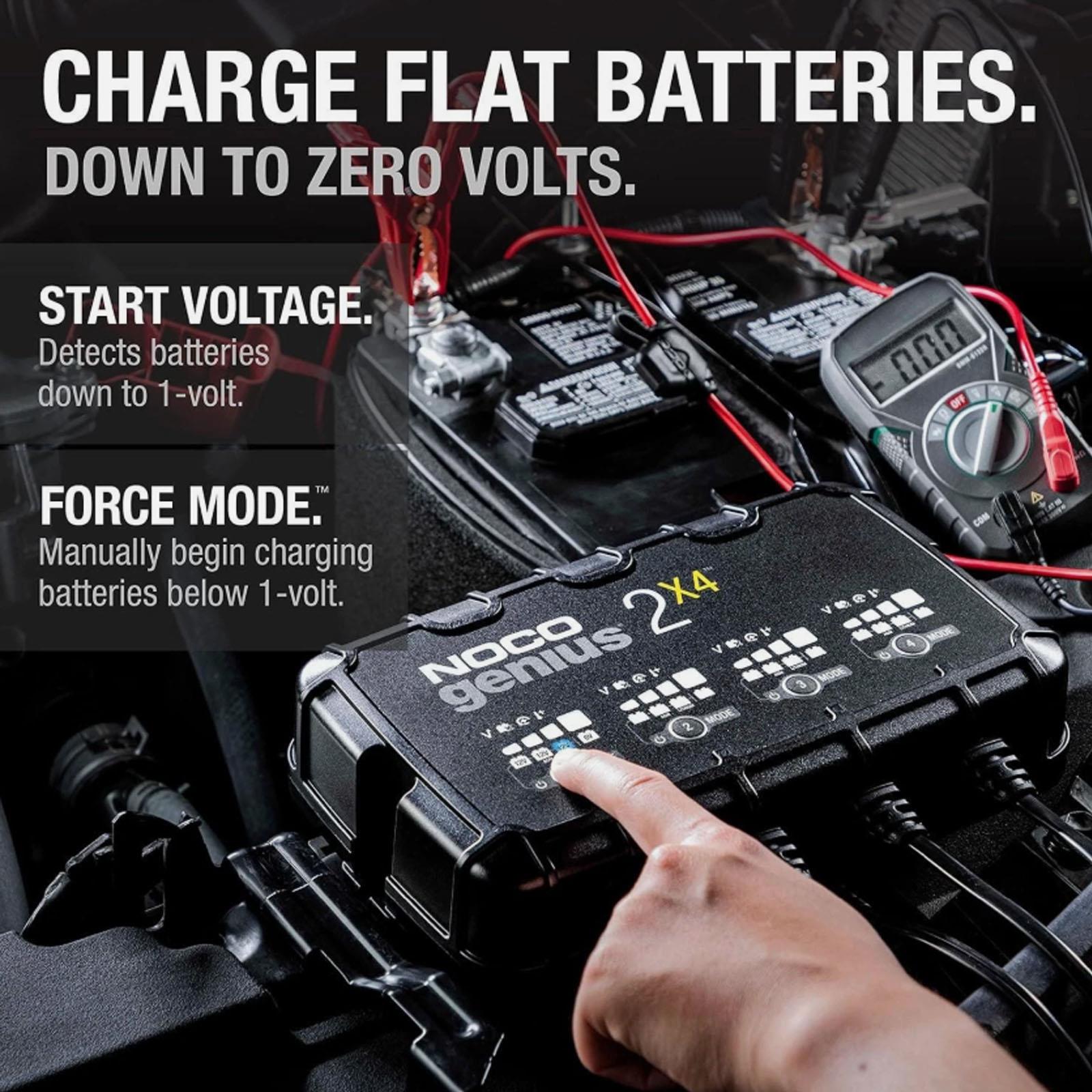 NOCO GENIUS2X4 - 8A 4 Bank Smart Battery Charger 6V 12V Lithium AGM EFB Gel