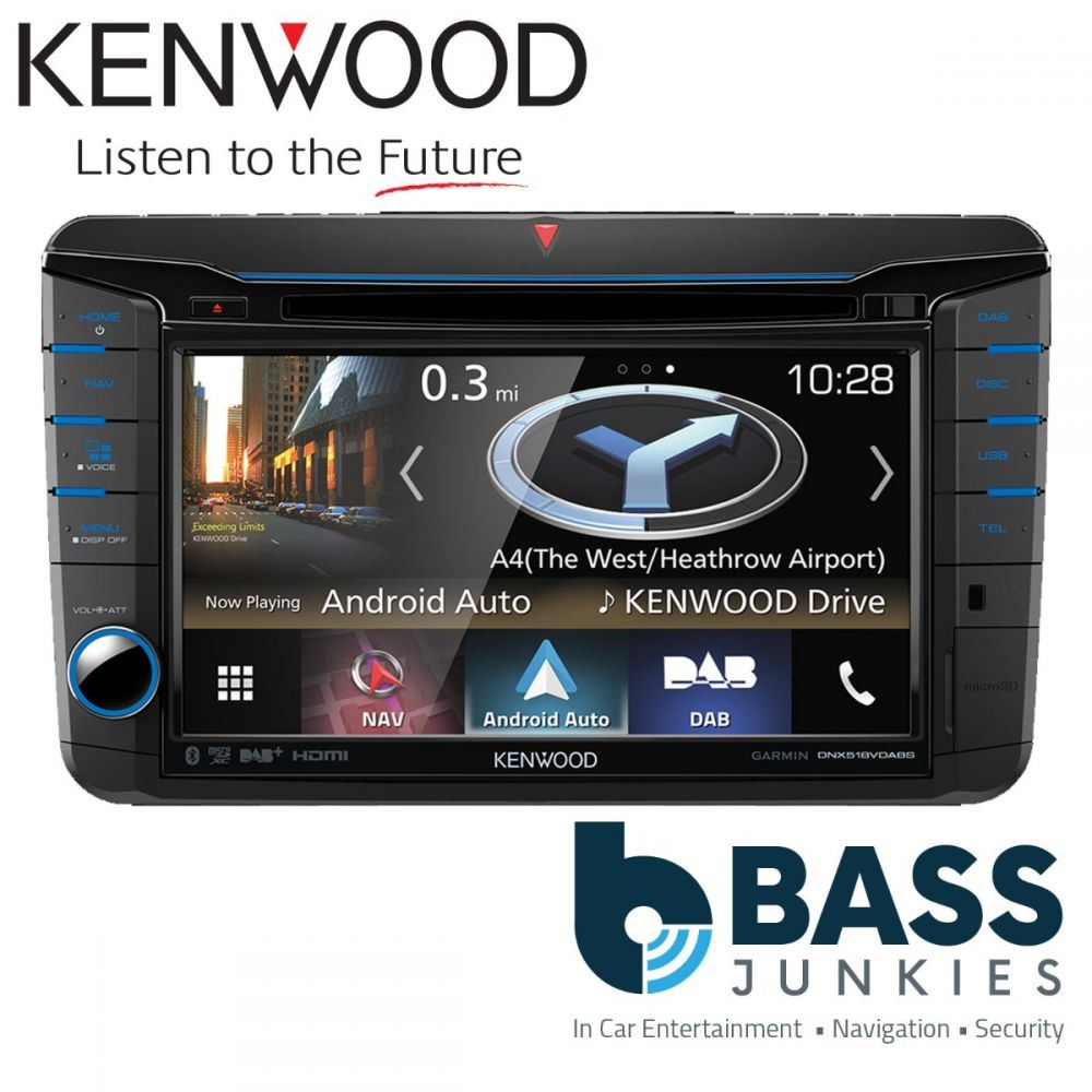 Kenwood DNX-518VDABS - 6.8” AV Navigation System Smartphone Bluetooth DAB+ Car Stereo Screen & Reverse Camera